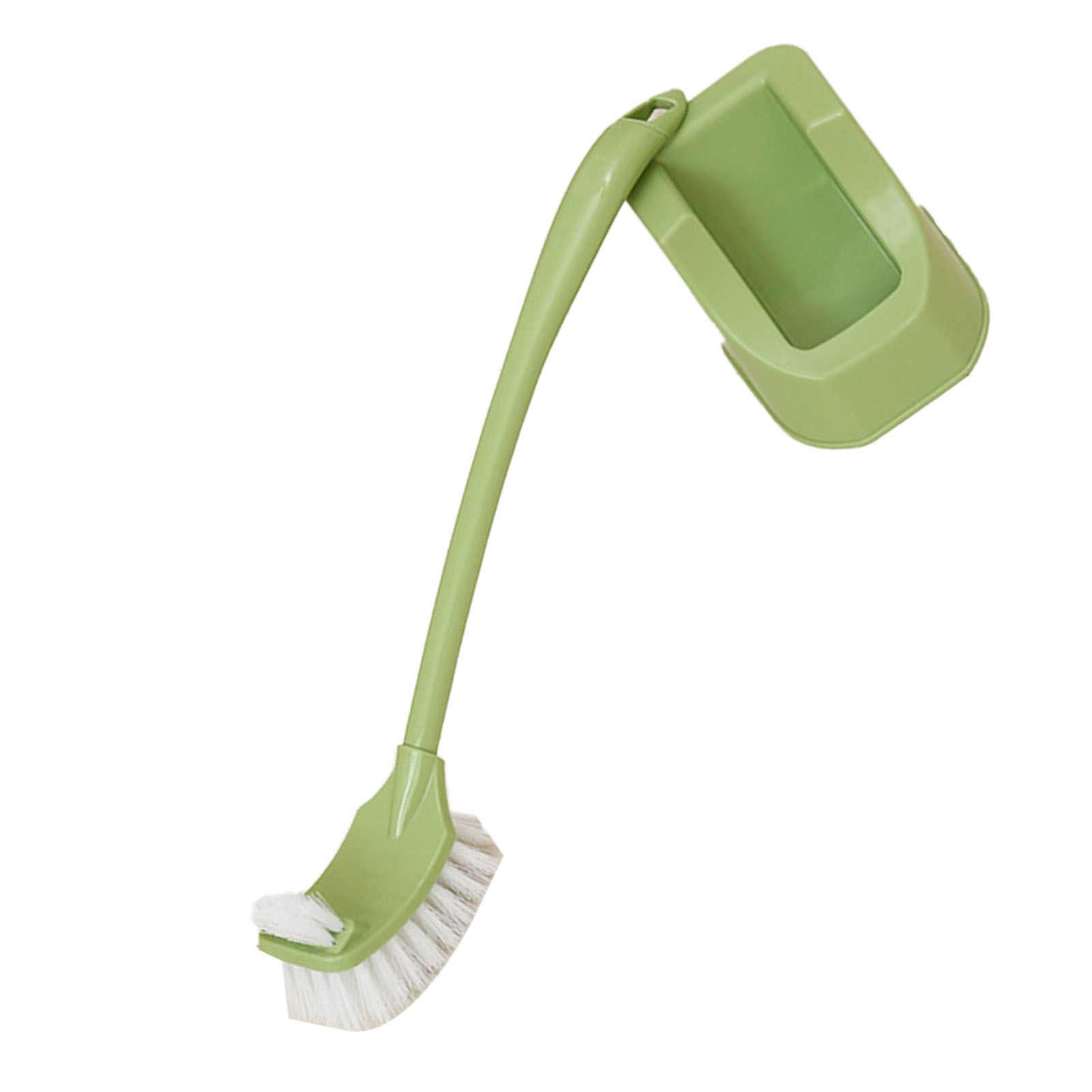 Toilet Brush Set Plastic Double Sided Brush Head Toilet Scrubber Holder Set for Home Hotel Bedroom Green โ image 4
