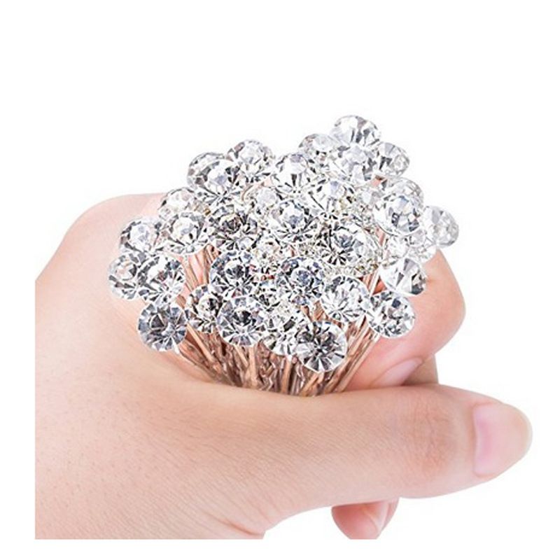 20Pcs Rhinestone Hair Pins Wedding Bridal Hair Accessories Crystal Pearl Hair Clips Flower Spiral Hairstyles Pin Swirl Hair updo โ image 3