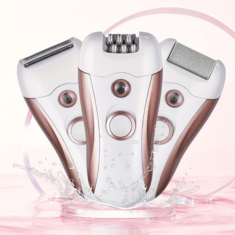 4-in-1 women's hair removal, electric epilator, shaver, foot file, trimmer, USB rechargeable, IPX6 waterproof, body grooming, Australian women - Sky Blue β image 5
