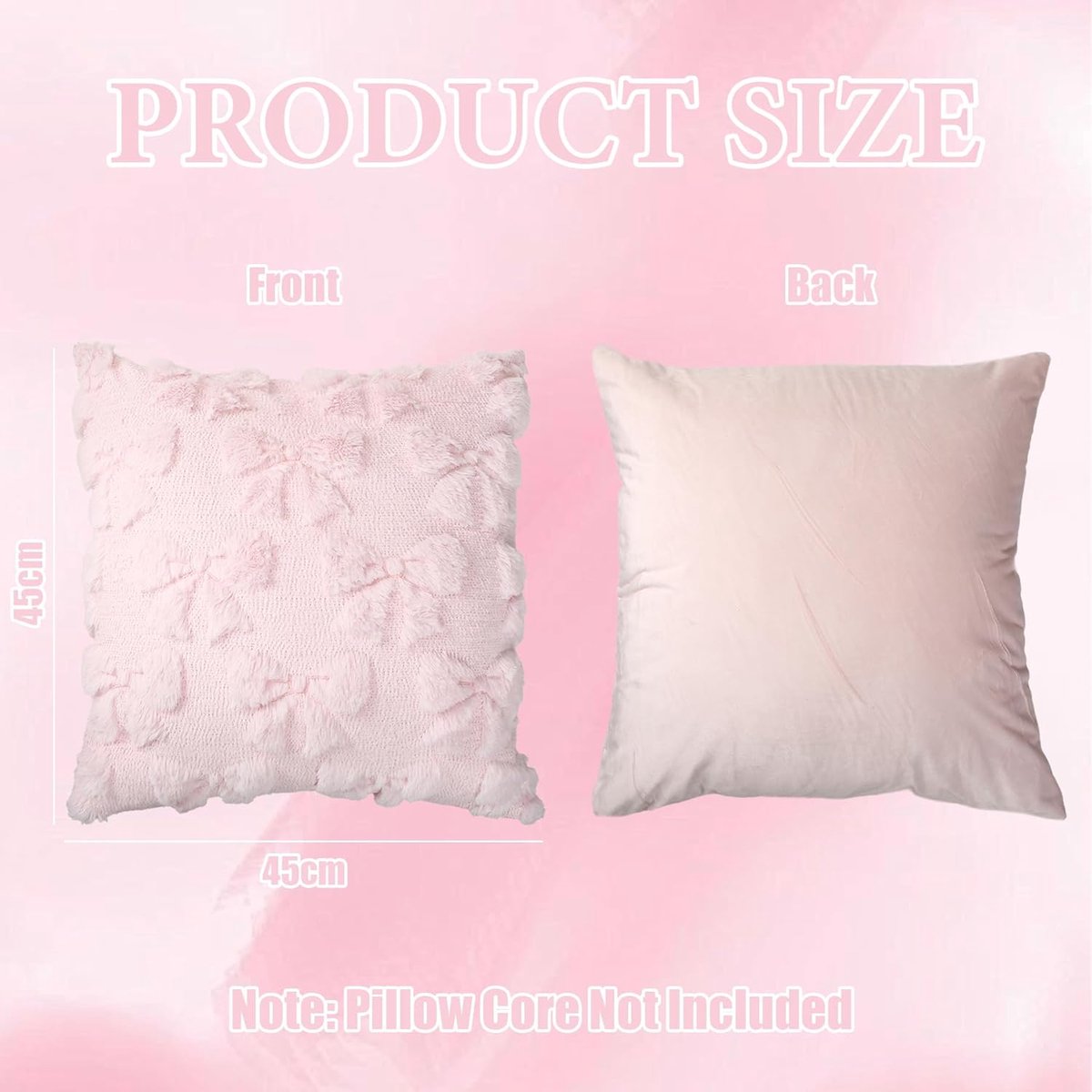 pieces - Pillowcase - Cushion covers with bow - Decorative pillowcases - Room Decoration - Home Decoration - for the living room, bedroom and sofa - 45*45 cm — image 5