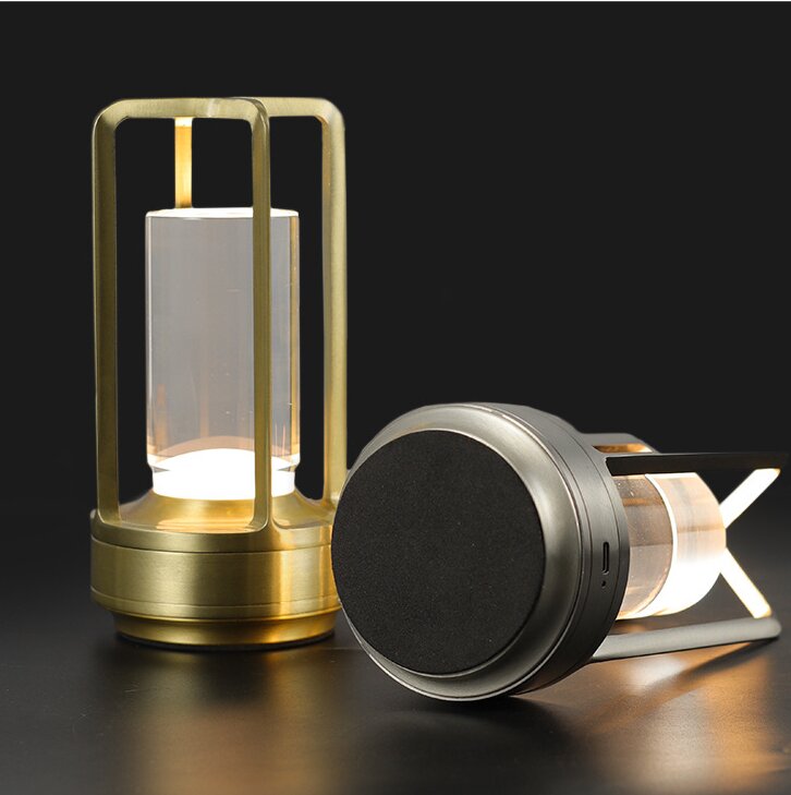 Silver Rechargeable Table Lamp - Touch Dimming 3-Color LED Light for Bedroom and Office โ image 4