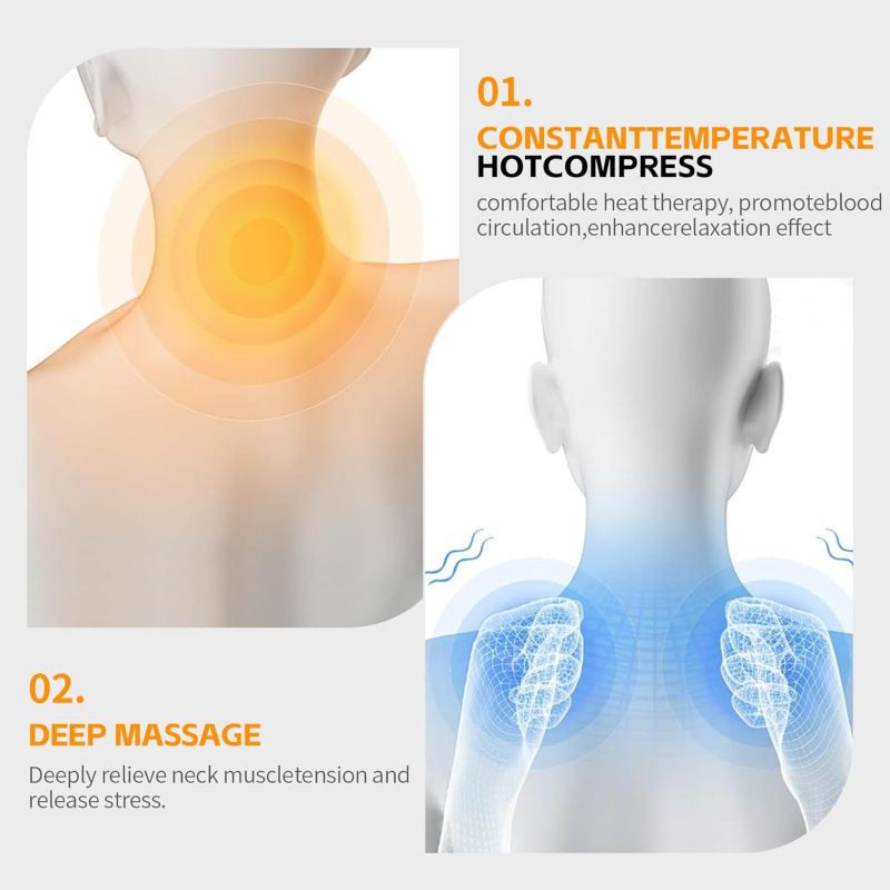 3 in 1 Electric Cervical Neck Massager Pillow (Airbag Traction + Heat Compress + Vibration) - Bone Shped Ergonomic Memory Foam Neck Support Pillow, USB Plug in โ image 5