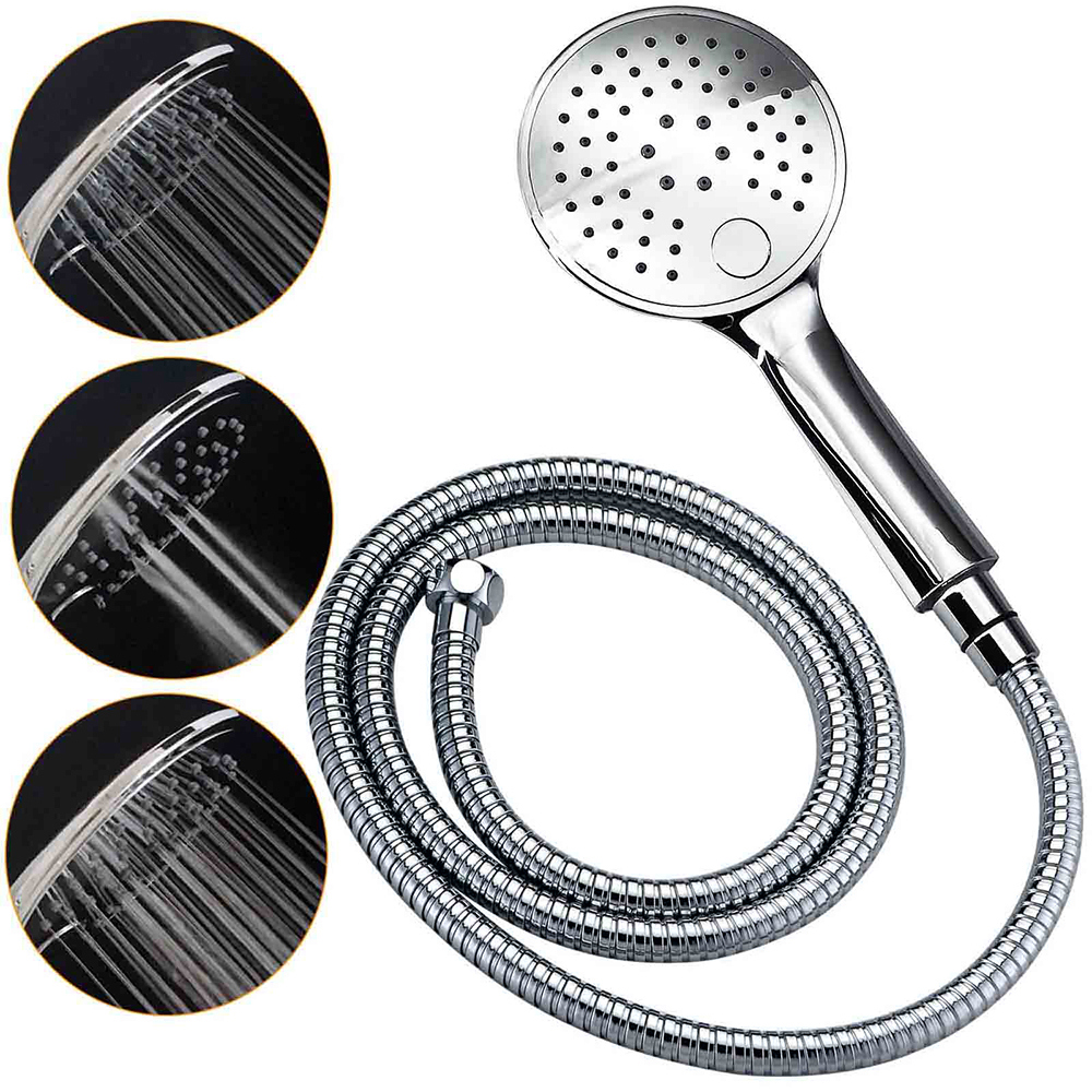 WELS Chrome Round 9" Rainfall Dual Shower Head & Handheld Sliding Rail Wall Arm Twin Taps — image 6