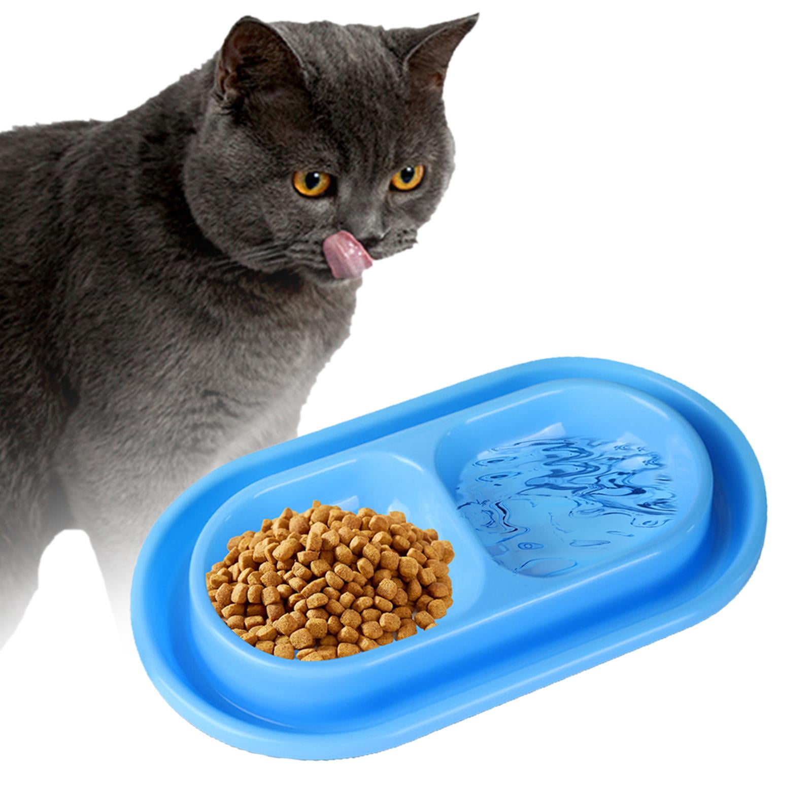 Cat Bowls for Food and Water Easy to Clean Ants Away Outside Pet Double Bow Large Blue — image 6