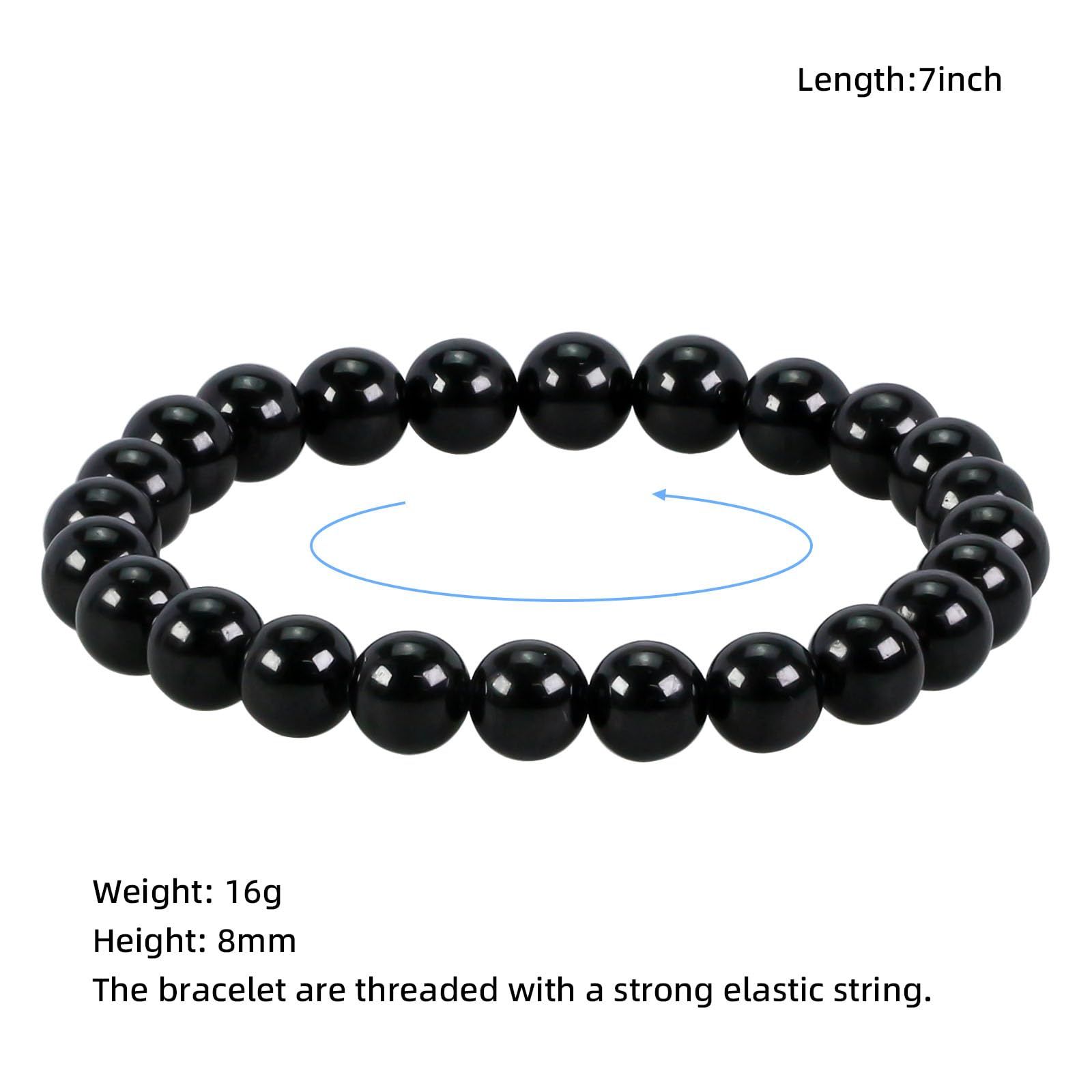 8mm Natural Gemstones Round Beads Energy Power Crystal Chakra Reiki Healing Elastic Stretch Bracelet 7 Inch Unisex โ image 3