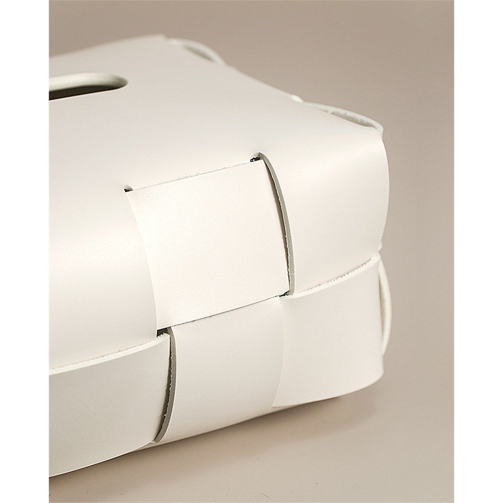 Tissue Box Cover,faux leather Tissue Cube Box Holder Square Facial Paper Organizer Dispenser for Bathroom Home Car Nightstand Vanity Desk โ image 5