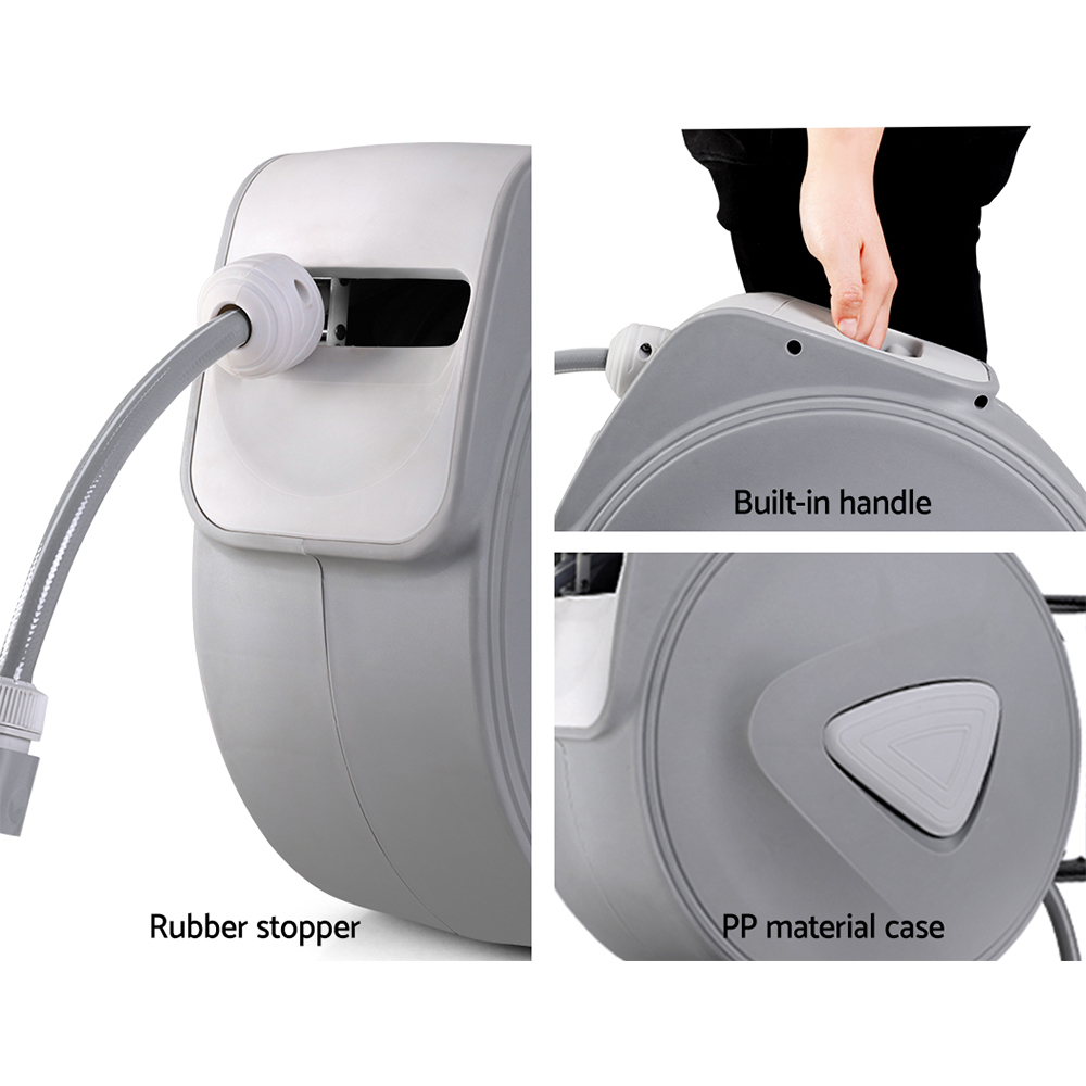 Water Hose Reel 20M Retractable Auto Rewind Spray Gun Garden — image 6