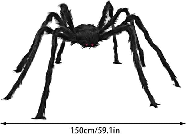150cm Giant Hairy Scary Spider, Large Halloween Party Decoration Prop for Carnival Holiday — image 2