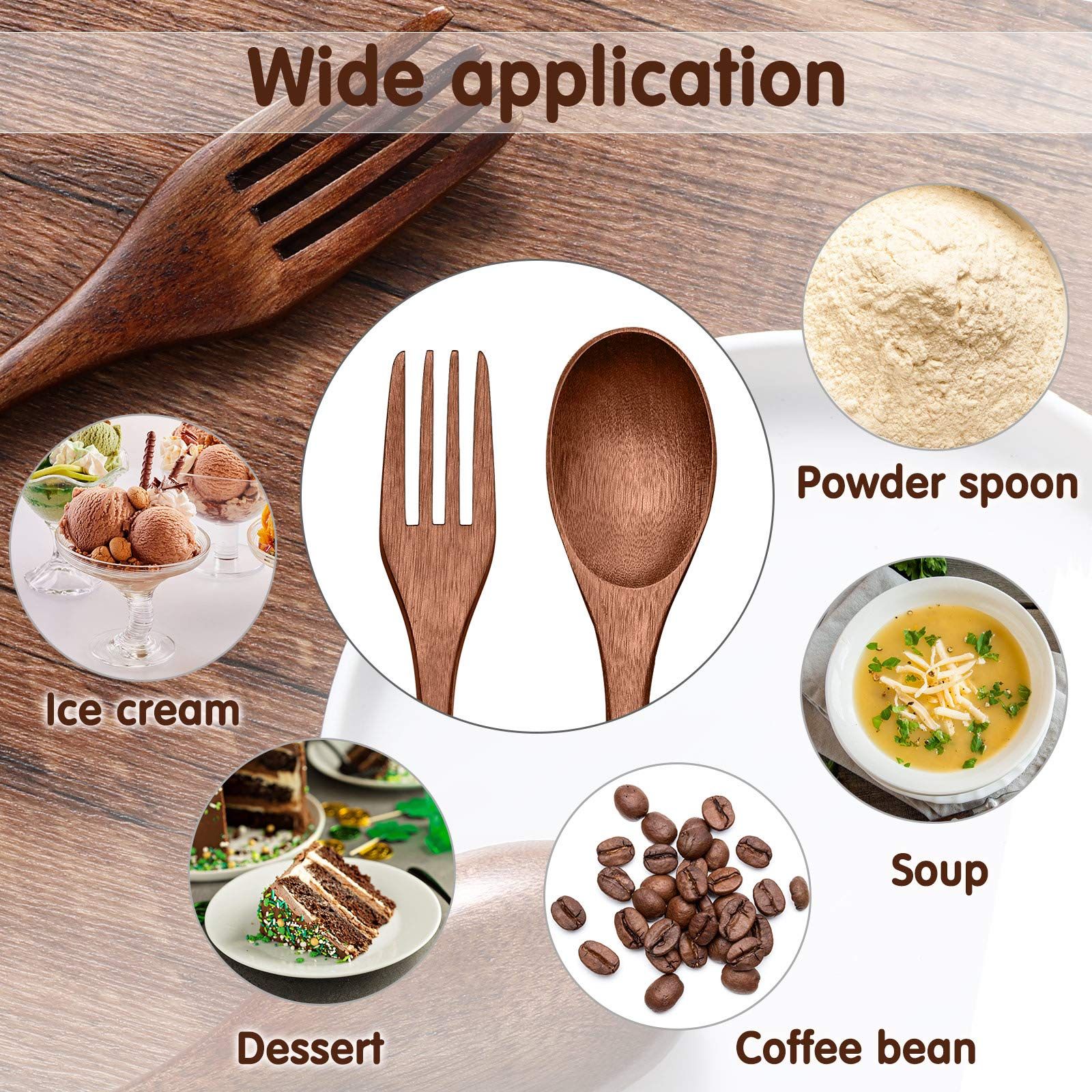 Wooden Spoons Forks Set Including Wooden Spoons and Wooden Forks Japanese Wooden Utensil (10 Pieces) โ image 3