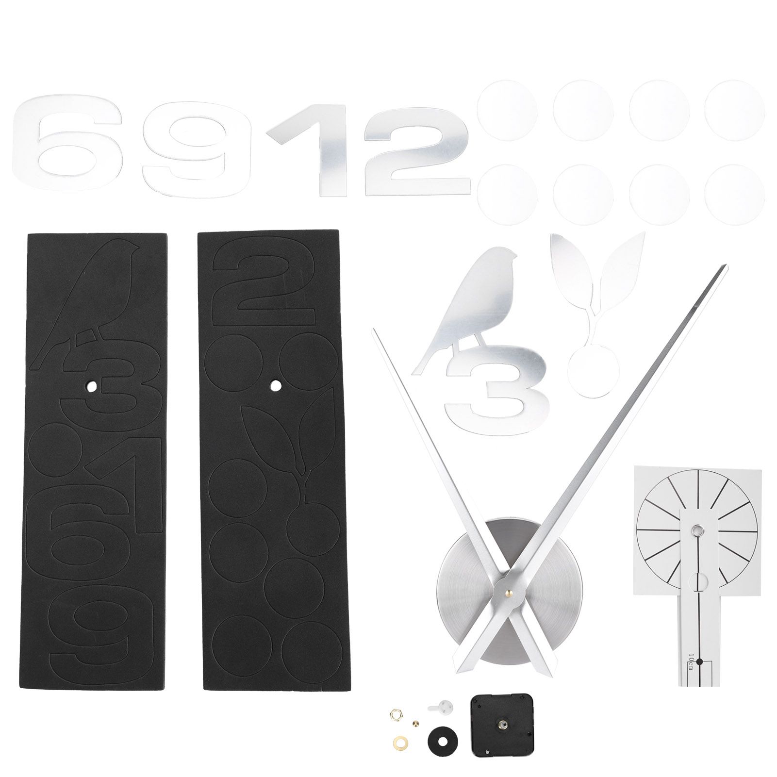Frameless Wall Clock Sticker Mirror Surface DIY Decoration Living Room Bedroom OfficeSilver — image 4