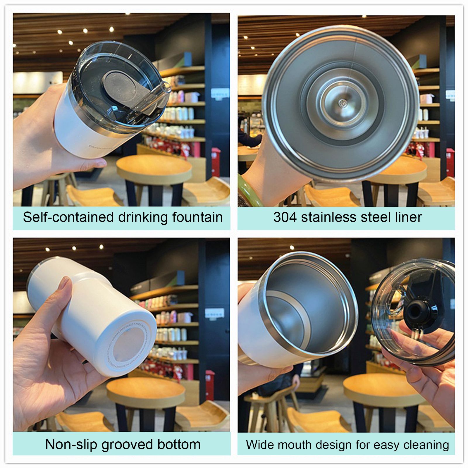 Thermal Cup 304 Stainless Steel Cup With Straw for Home — image 3