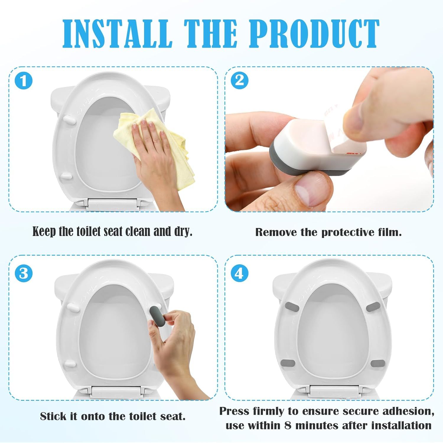 4PCS Toilet Seat Bumpers,Universal Buffer Toilet Lid Bumpers for Families, Hotels, Hospitals, School Toilet Seats โ image 5