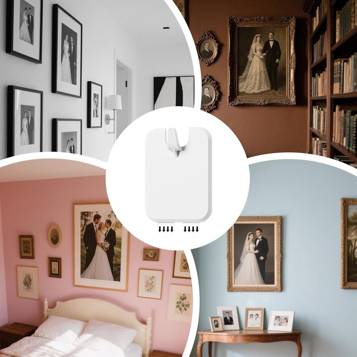 Picture Frame Hangers - 10 Pieces - Hanging Hook - ABS - Self-Adhesive Hooks - Wall Hooks - Towel Hook - Home Accessories - No Drilling Required - Suitable for โ image 4