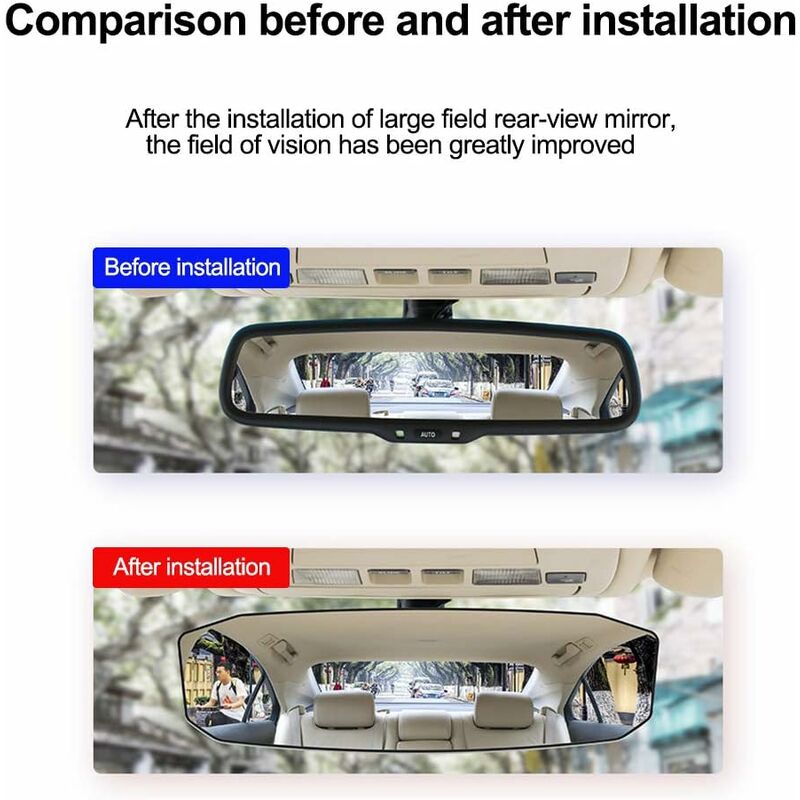 Universal Wide Angle Panoramic Interior Rearview Mirror for Car or Truck Cabin 23884mm — image 2