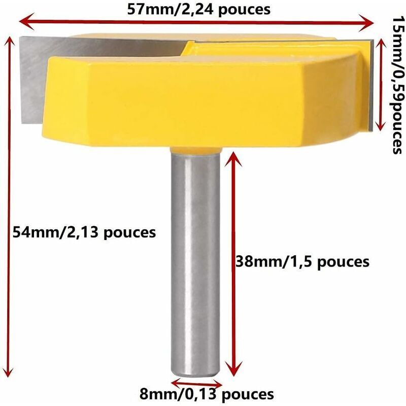 Router, Edge Router, 8mm Router, Bottom Cleaning Router, T-Slot Routers, 8x57mm Bottom, Yellow Blade, from DE — image 2