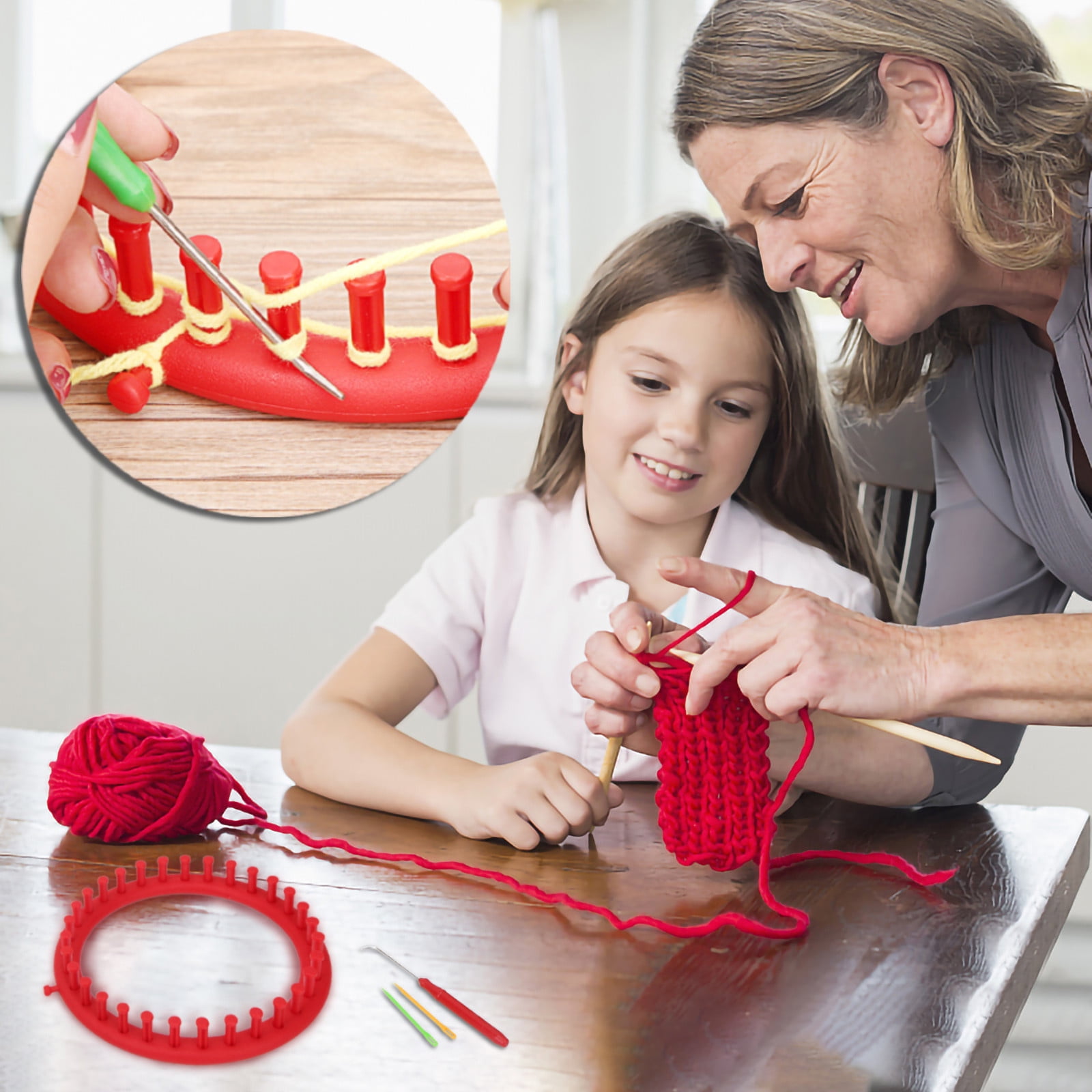 Round Knitting Loom Sets Kit with Hook Needle and Pompom Maker โ 5 to 12 inches, Lightweight and Easy to Use, DIY Knitting Tools for Beginners and Advanced โ image 4