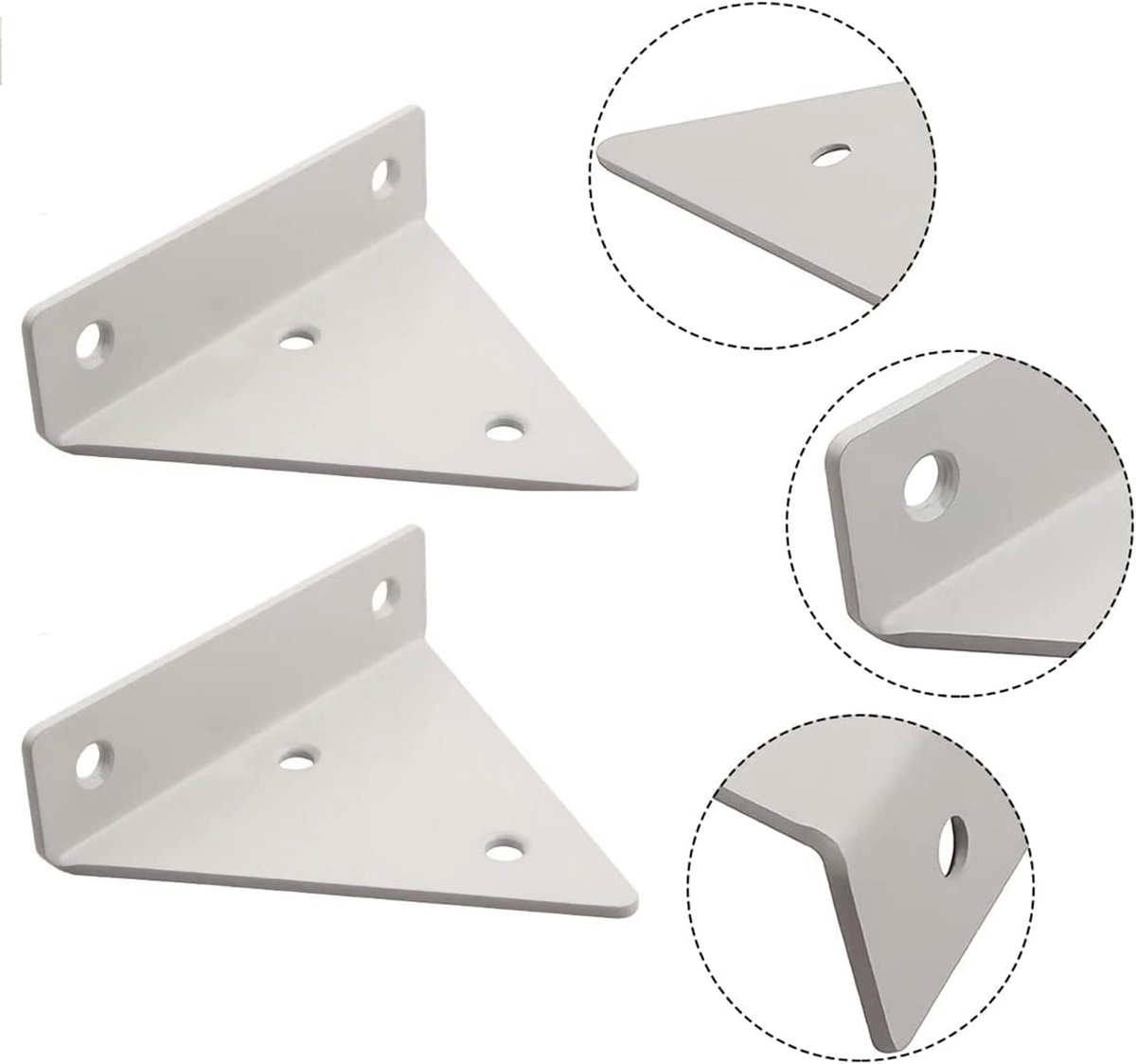 4 pieces - Shelf brackets - 10 × 8 cm - Wall-mounted floating bracket - Concealed shelf bracket - metal shelf brackets - triangular shelf bracket - with screws — image 4