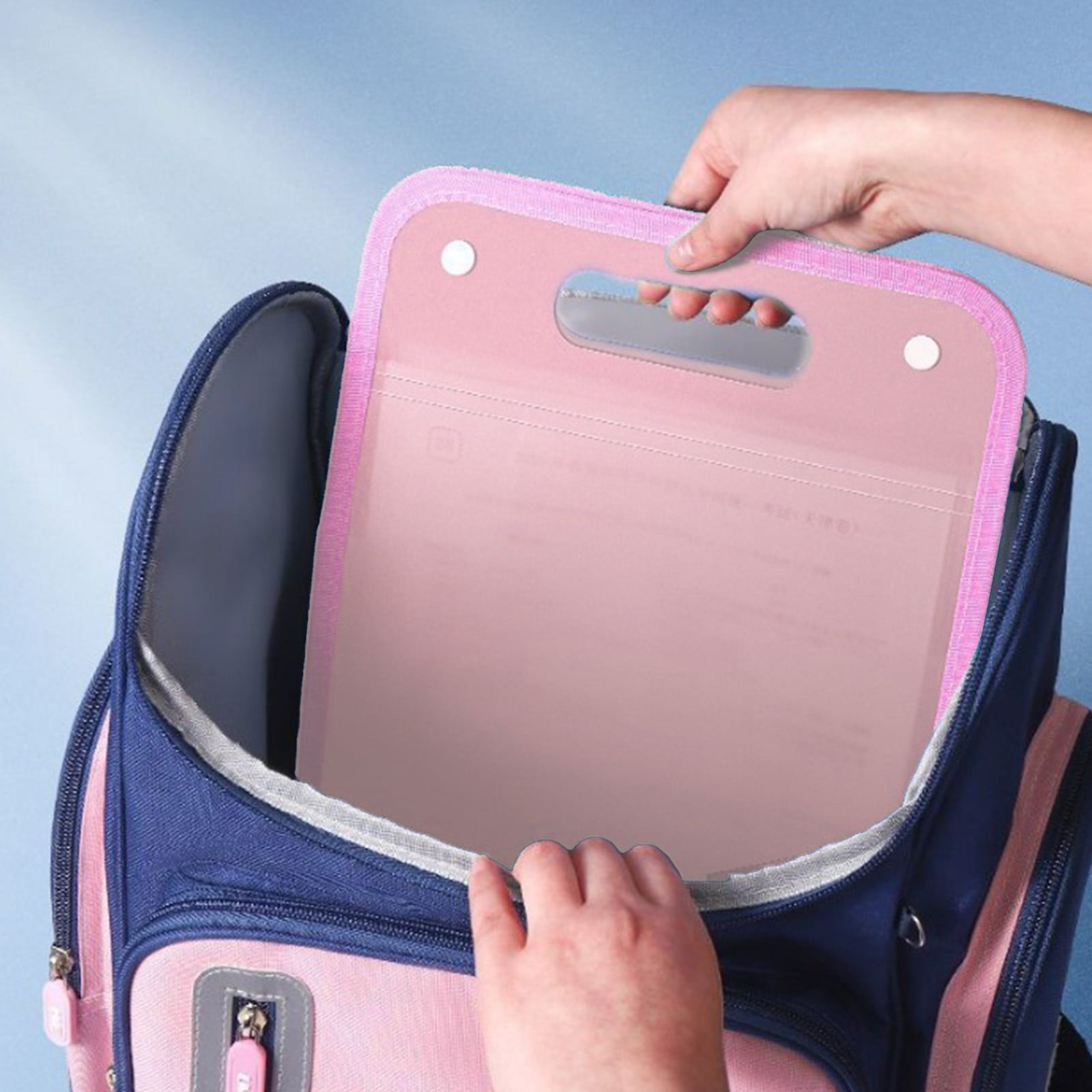 13 Pocket Expanding File Organiser, Portable Vertical A4 Document Folder with Carry Handle and Labels for School, Pink — image 6