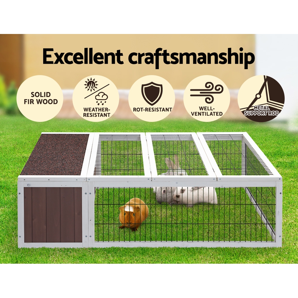 i.Pet Rabbit Hutch 124cm x 90cm x 35cm Chicken Coop Large Outdoor Wooden Run Cage House โ image 5