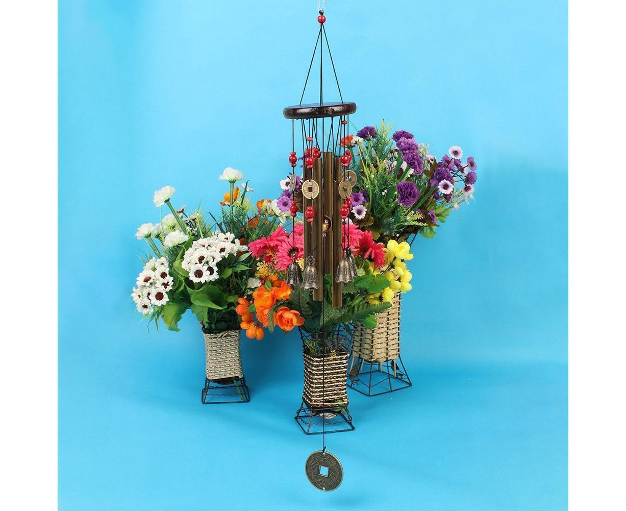 Metal Pipes Bell Copper Coin Wind Chime Ornament Garden Balcony Hanging Decor — image 6