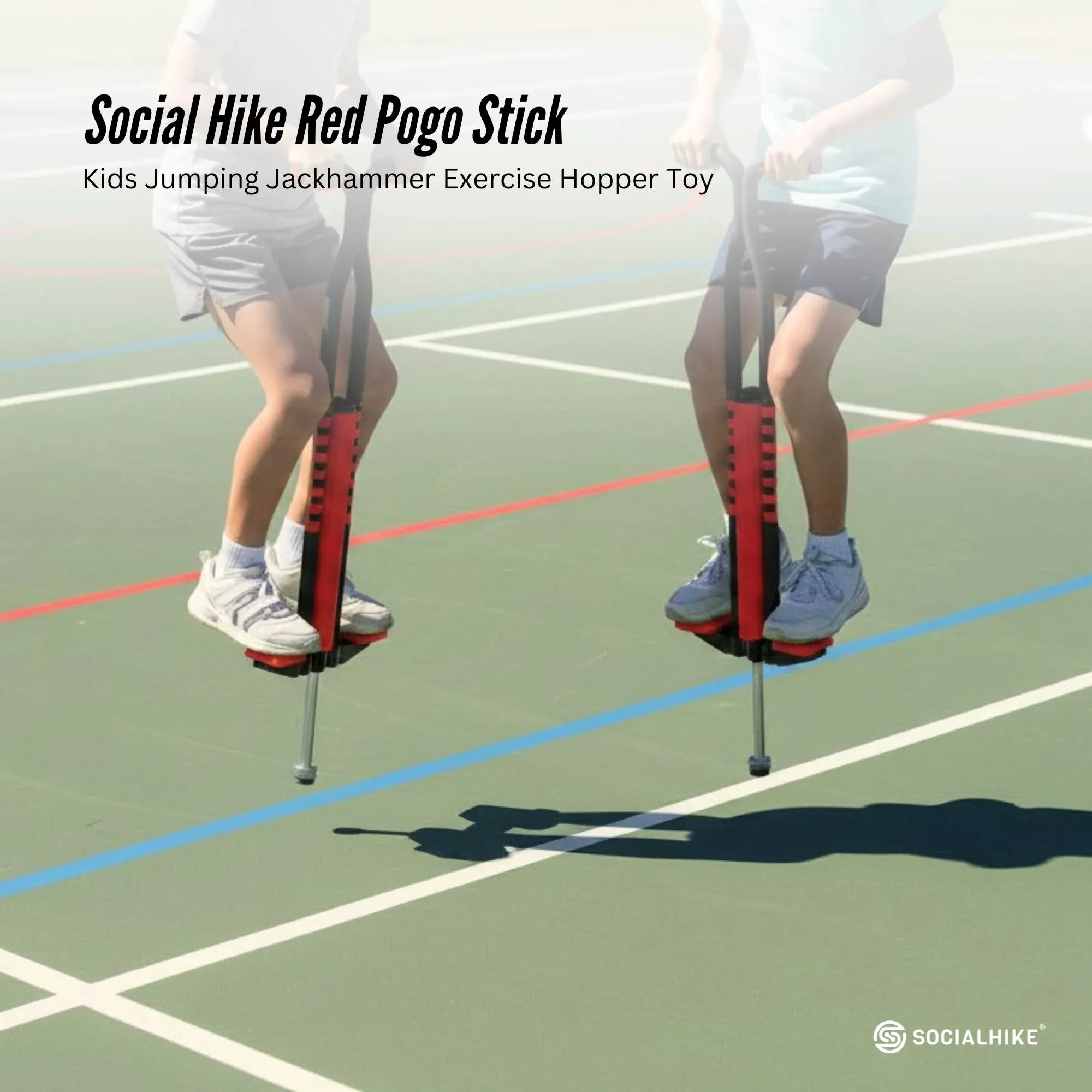 Social Hike Red Pogo Stick - Kids Jumping Jackhammer Exercise Hopper Toy โ image 2