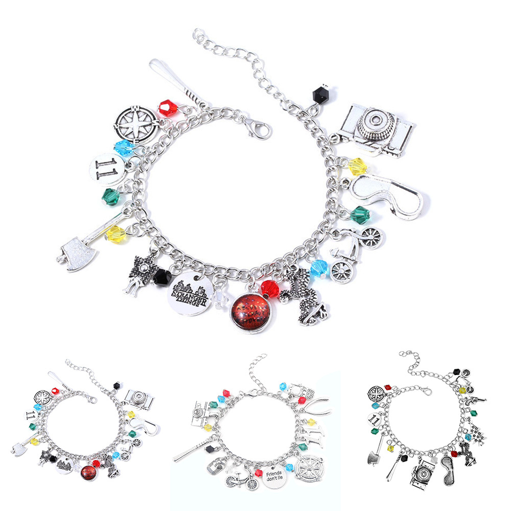 Stranger Things Charm Jewelry Necklace Bracelet Gift for Girls High Quality Silver Tone โ image 2