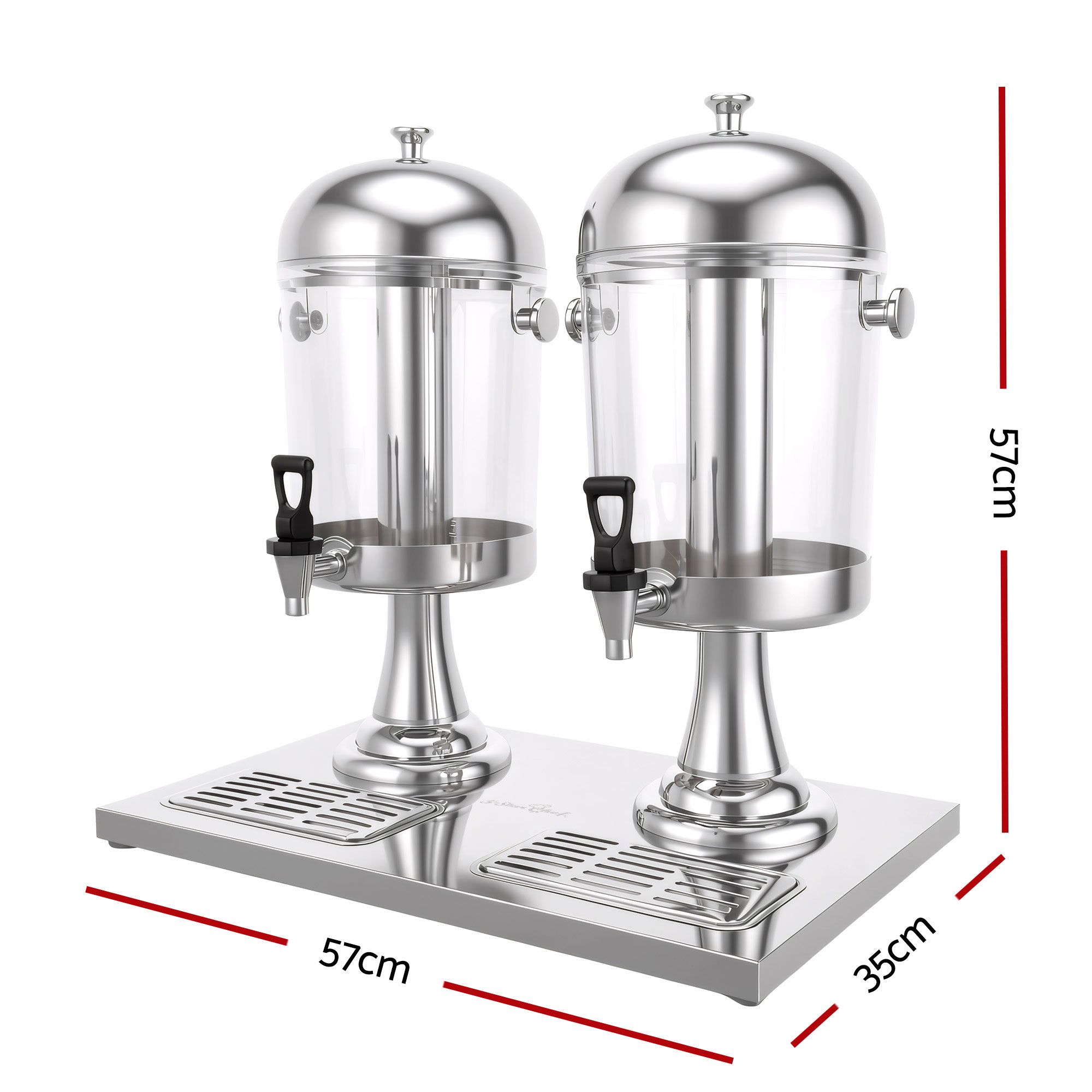 5-Star Chef 16L Dual Tank Juice Dispenser Drink Beverage Server Ice Tubes — image 2