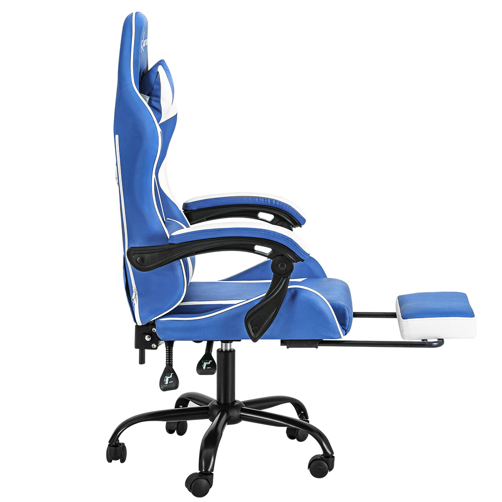 Artiss Gaming Office Chair Executive Computer Leather Chairs Footrest Blue White โ image 4