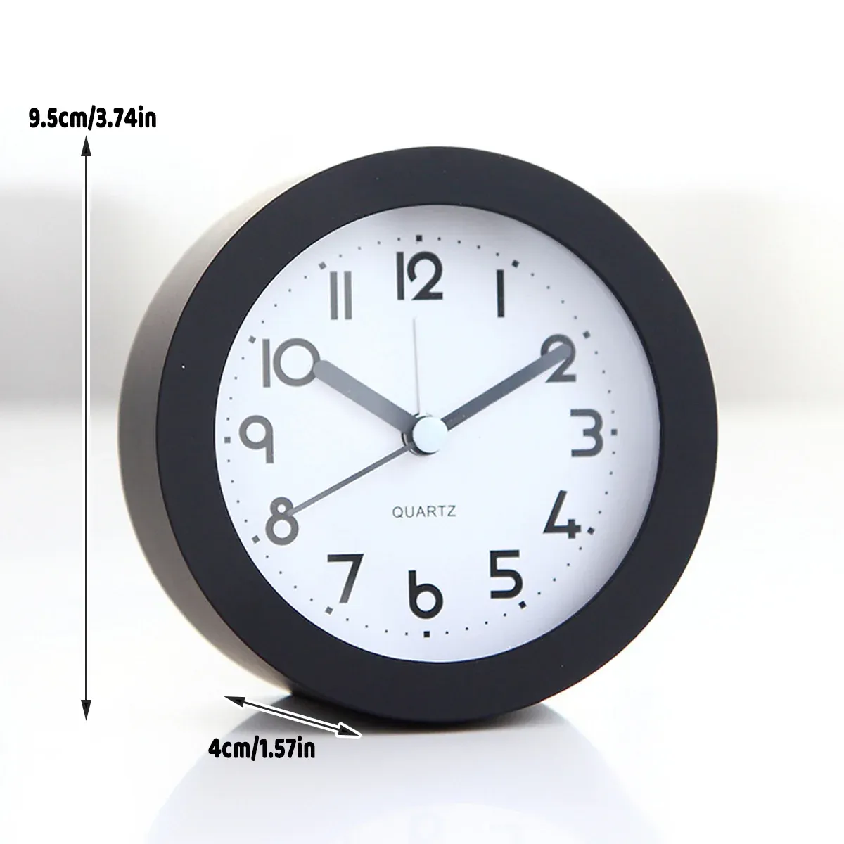 Silent Desktop Small Alarm Clock with Night Light Battery-Powered Durable — image 3