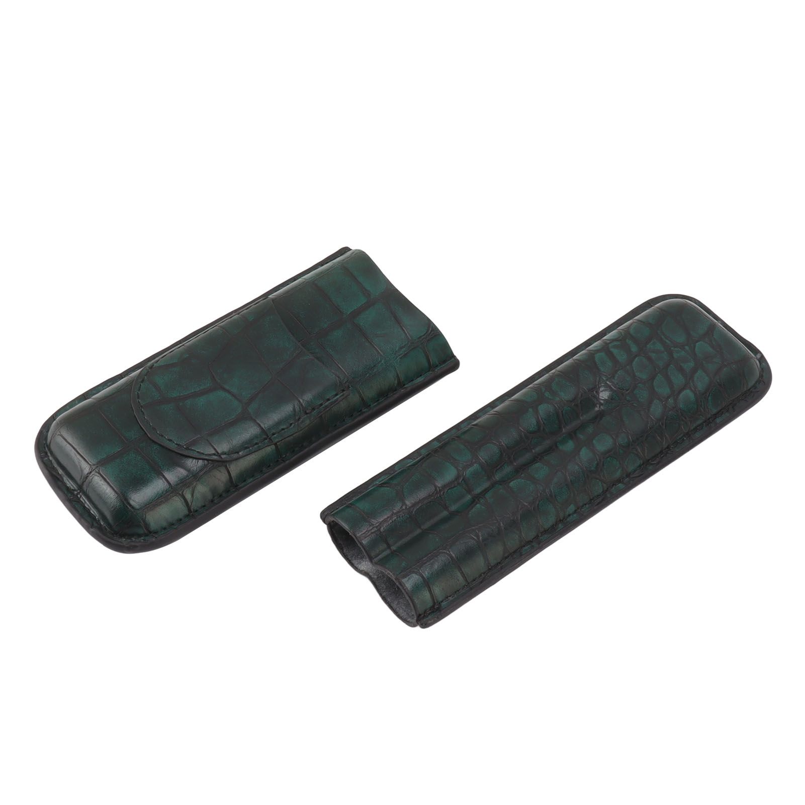 2 Finger Cigar Case Waterproof Portable Artificial Leather Cigar Case Box for Men Office Business — image 5