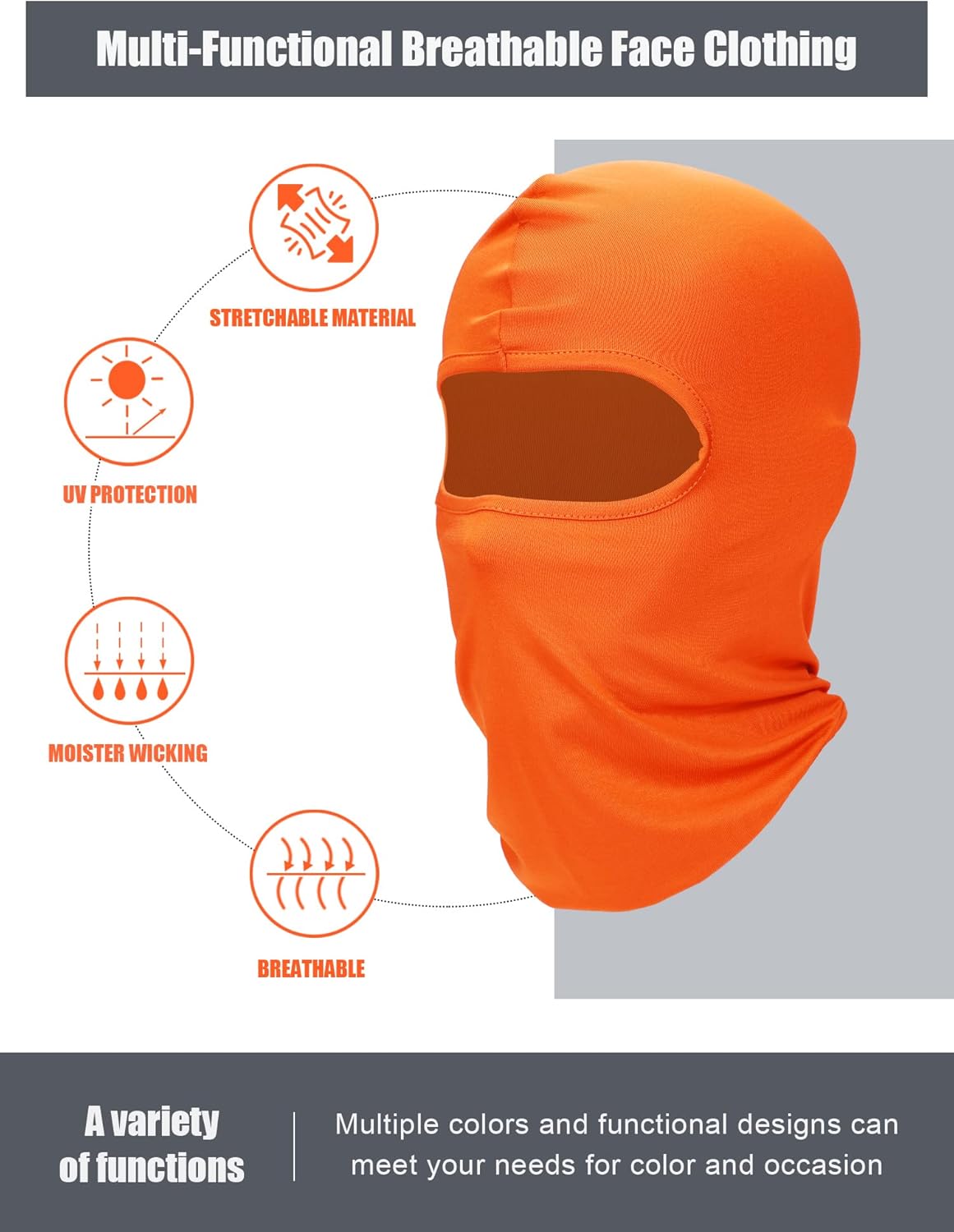9 Pcs Ski Mask for Men Full Face Cover UV Sun Protection Cooling Balaclava Neck Gaiter Clothing Scarf Bandana โ image 2