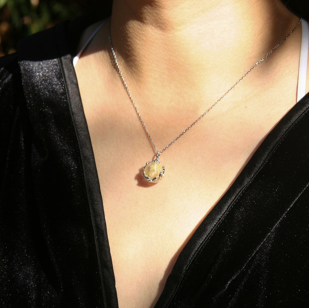 Gift Box - Aroma Necklace White Gold - Planet Stardust Crystal (Gold Clear) + Purify Oil Blend โ image 3