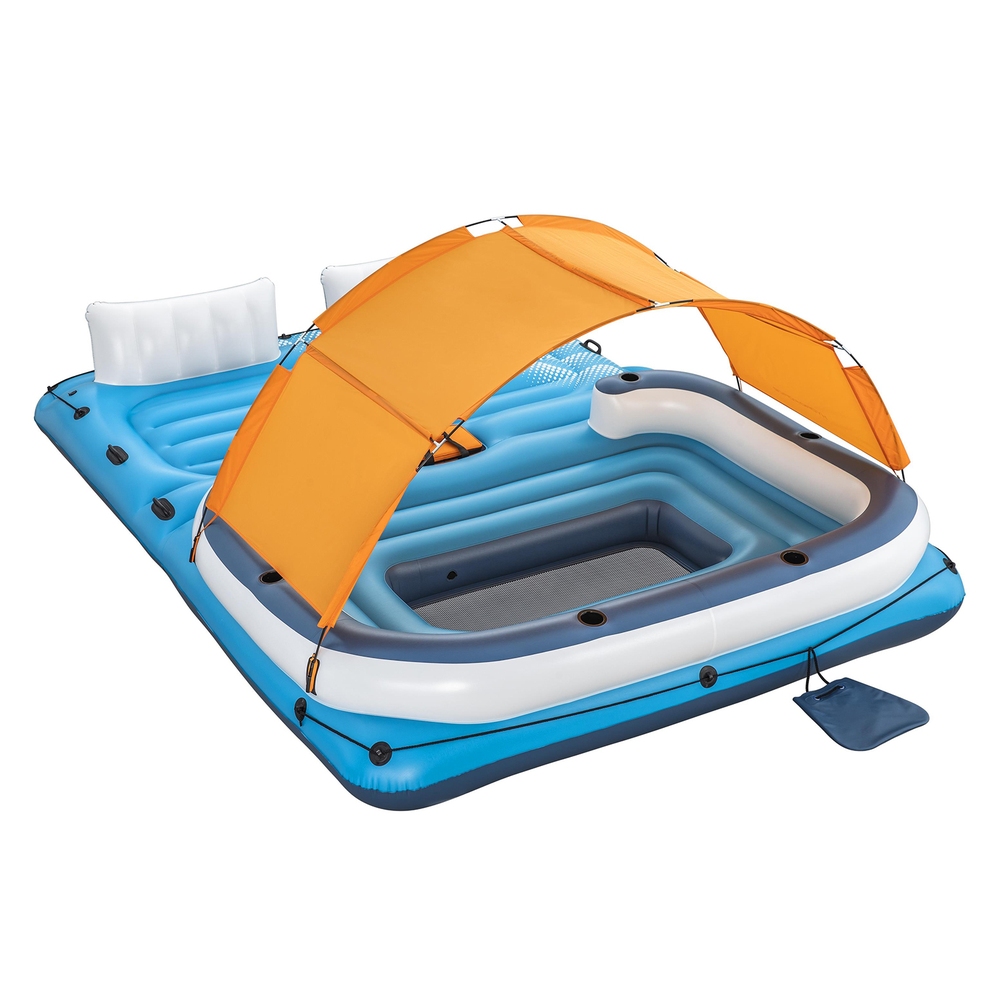 Bestway Pool Float Island Inflatable Lounge 6-person Raft Seat Canopy โ image 3