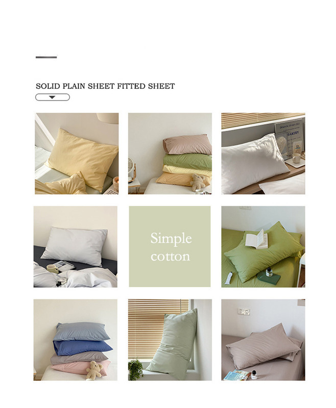 Light Yellow 100% Cotton Pillowcase Set - Envelope Closure(without pillow core) โ image 3