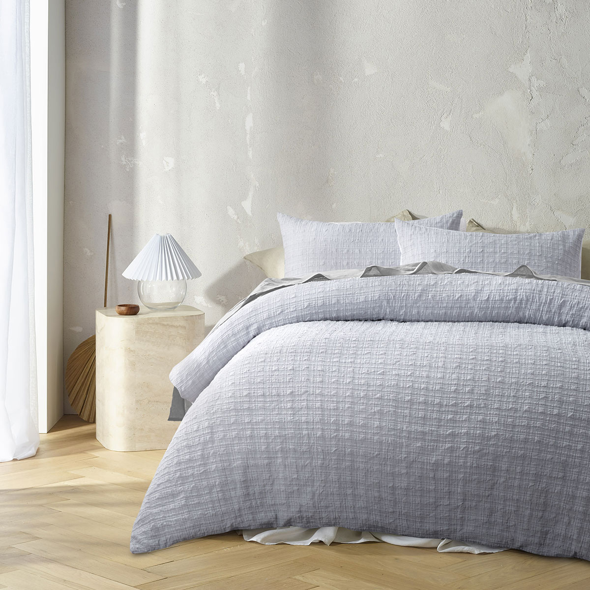 Accessorize Augusta Grey Ruched Quilt Cover Set King