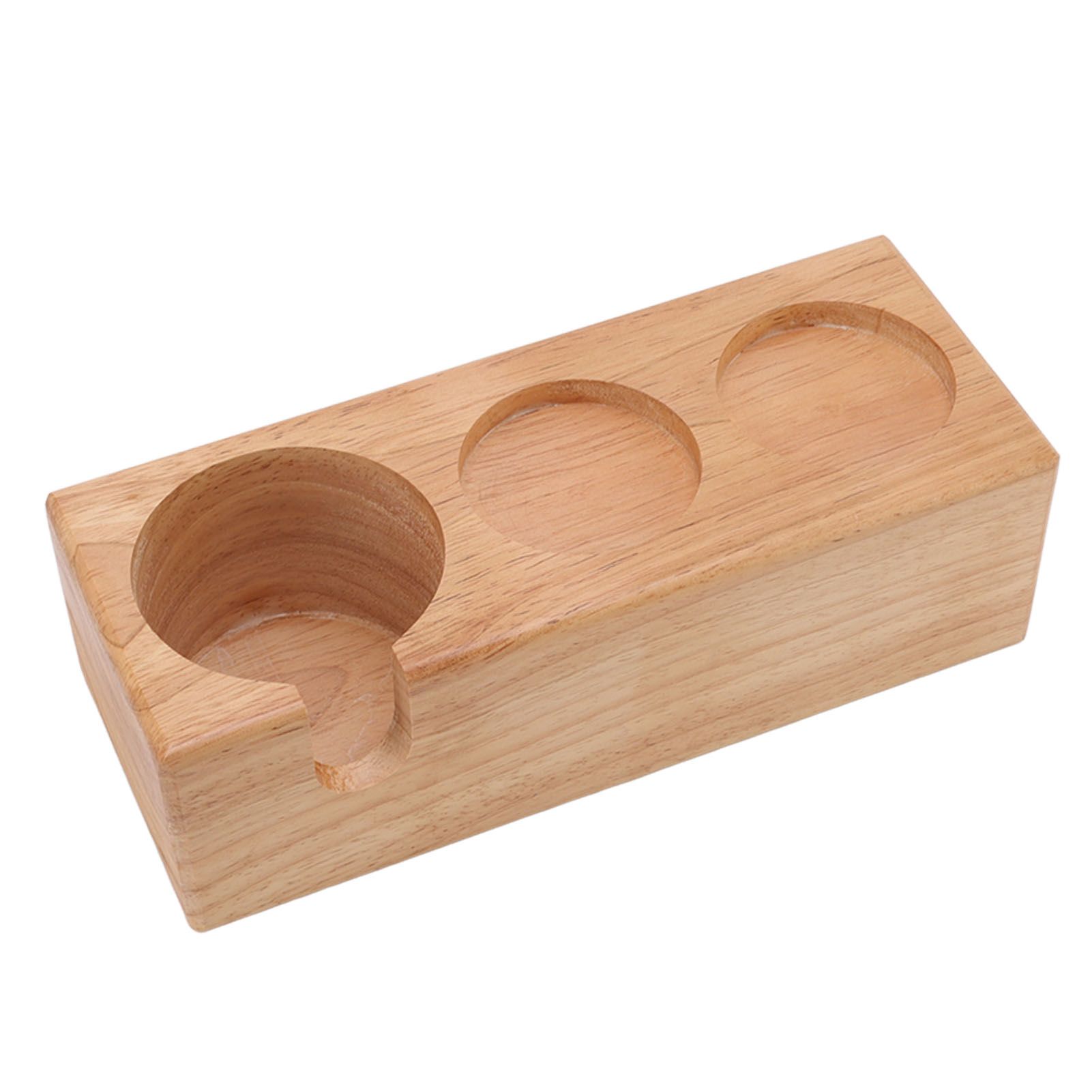 Wooden Coffee Tamper Holder 3 Hole Slip Resistant Coffee Tamping Station for Cafes Home Restaurant Wood Color — image 3