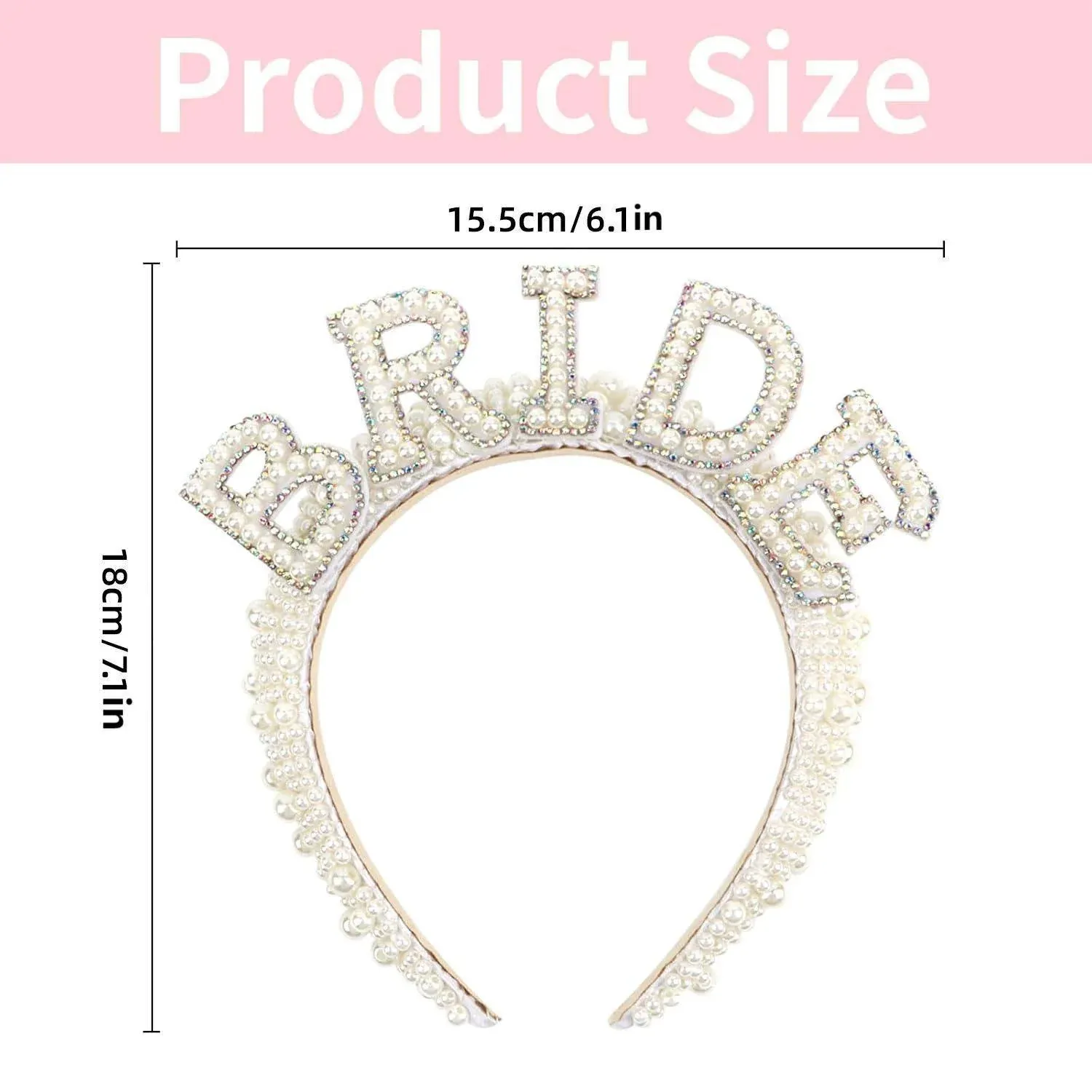 Elegant Bride Pearl Headband Bridal Hair Accessories Wedding Party Ornament β image 3