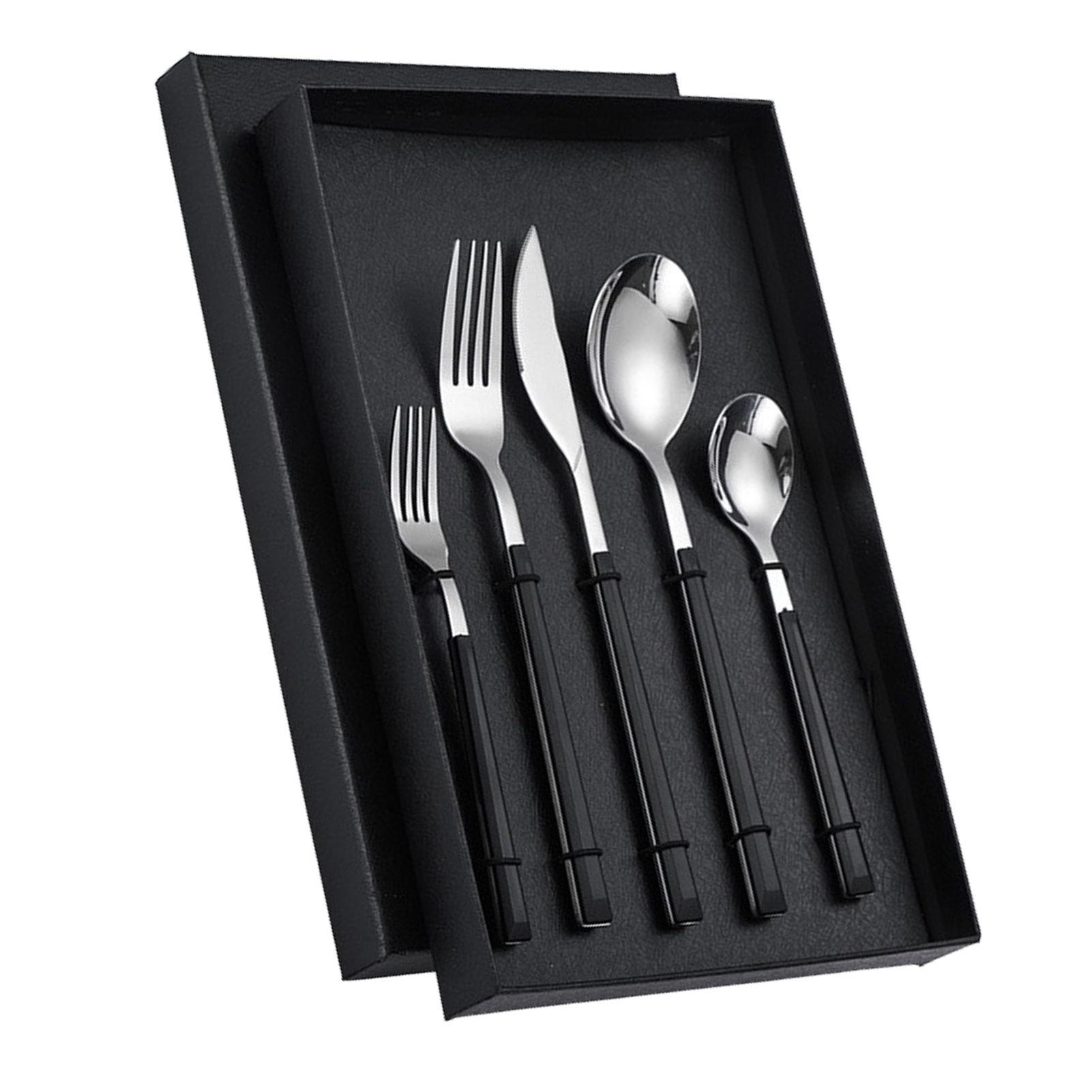 Tableware Cutlery Set Stainless Steel Dinner Knives Forks Spoons Eating Utensils High Hardness Flatware Set Black Handle โ image 3