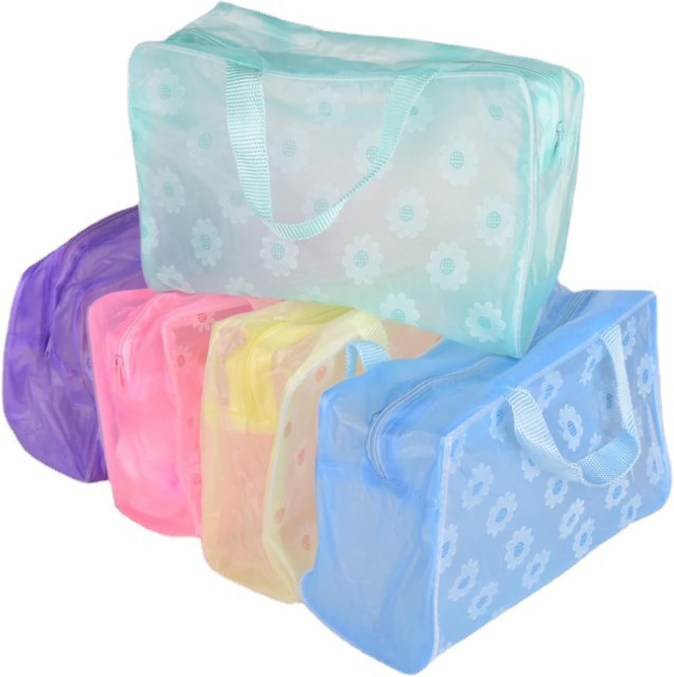 Clear Cosmetics Bag, PVC Zippered Toiletry Carry Pouch Waterproof Makeup Bag Travel Bags Organizer Case for Vacation(purple) — image 2