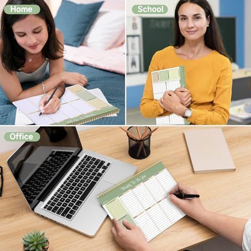 4Pack Weekly To Do List Notepad, 8.5"x11" Desk Planner 52 Sheets, 100GSM Paper Undated Habit Planner, Productivity Organizer Notepad β image 6