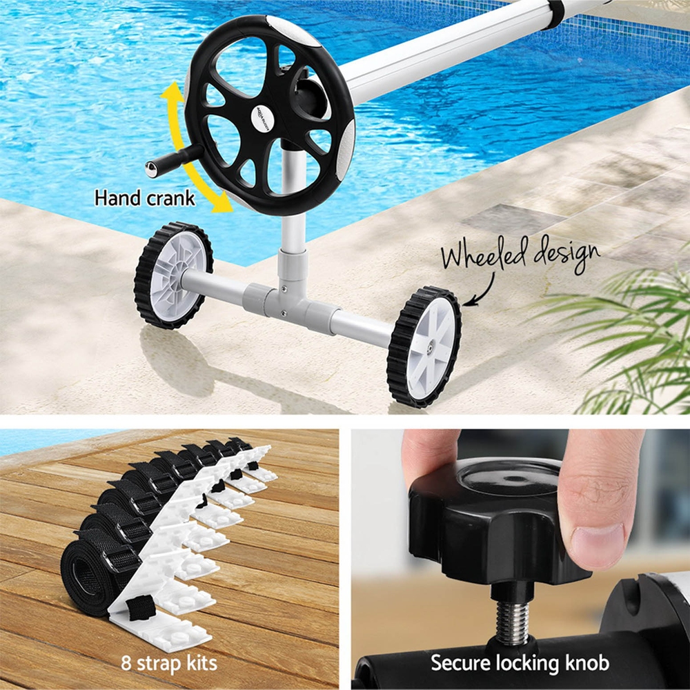 Aqua Buddy Pool Cover 11x6.2m 400 Micron Silver Swimming Pool Solar Blanket 6.55m Roller โ image 6