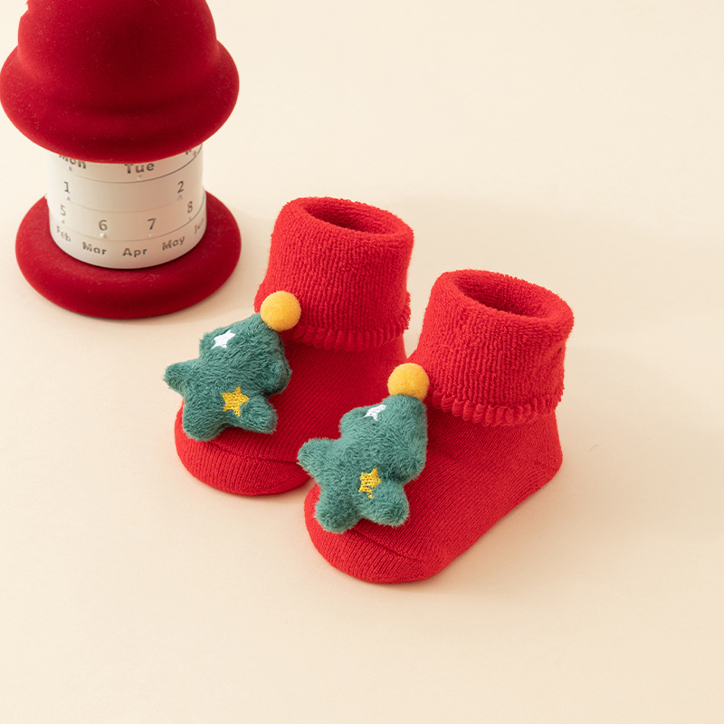 Baby Christmas Socks - Non-Slip Baby Socks - Warm House Socks - First Christmas - Santa Claus - Reindeer - Christmas Tree - Christmas Boots - Winter Booties โ image 3