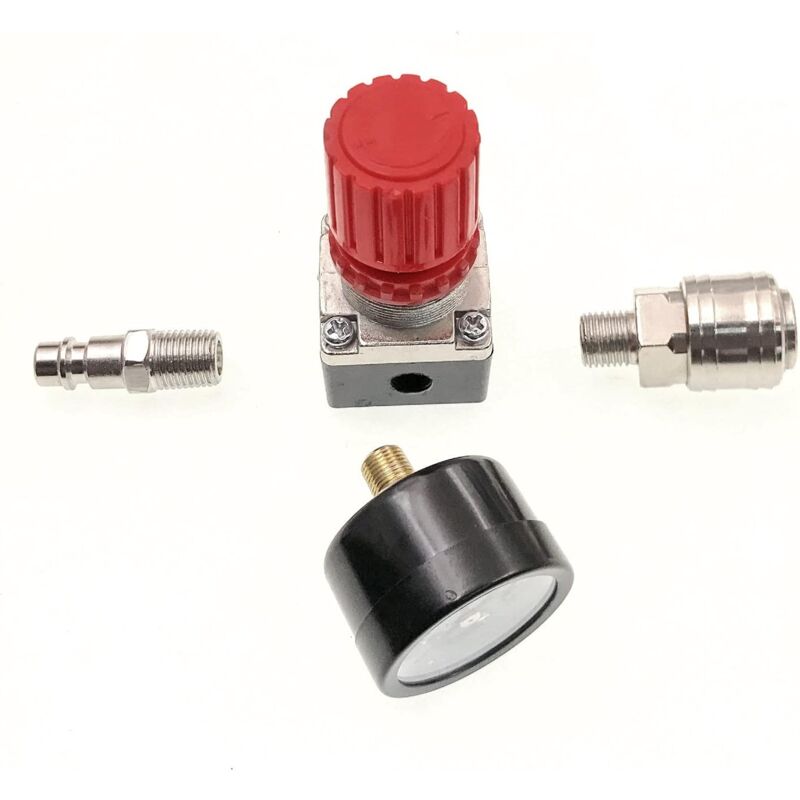 1/4/" Pressure Reducer for Compressed Air, Pressure Reducer, 4 Holes with Gauge for Compressor โ image 3