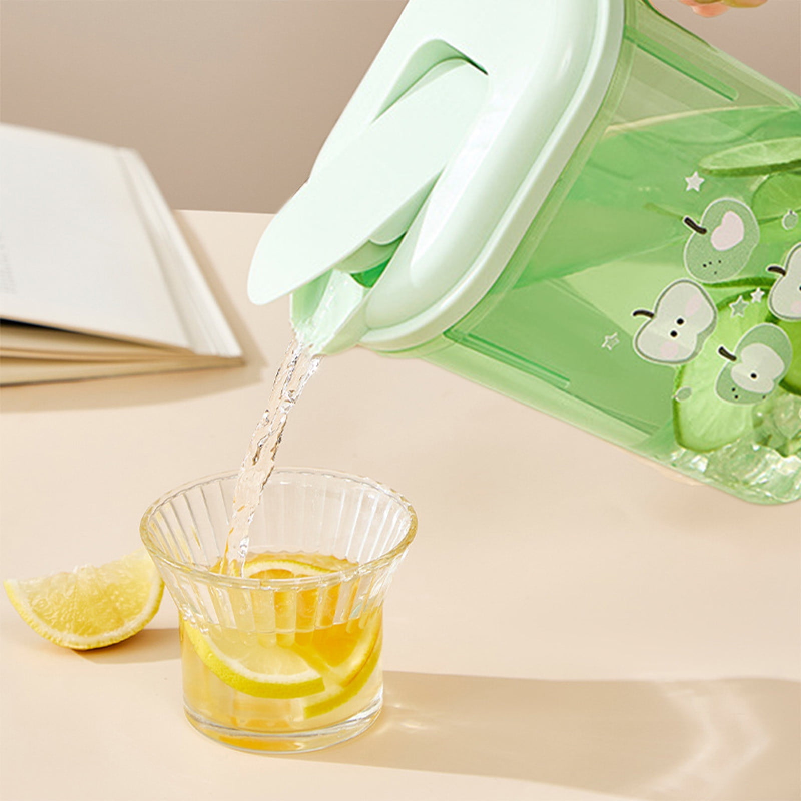 Water Pitcher with Lid, 2 L Plastic Pitcher for Tea & Juice Water, Hot/Cold Water Jug, Tea Pitcher, Juice Pitcher, 13.5 x 7.2 x 4.7 Inch Z-9-Green โ image 5