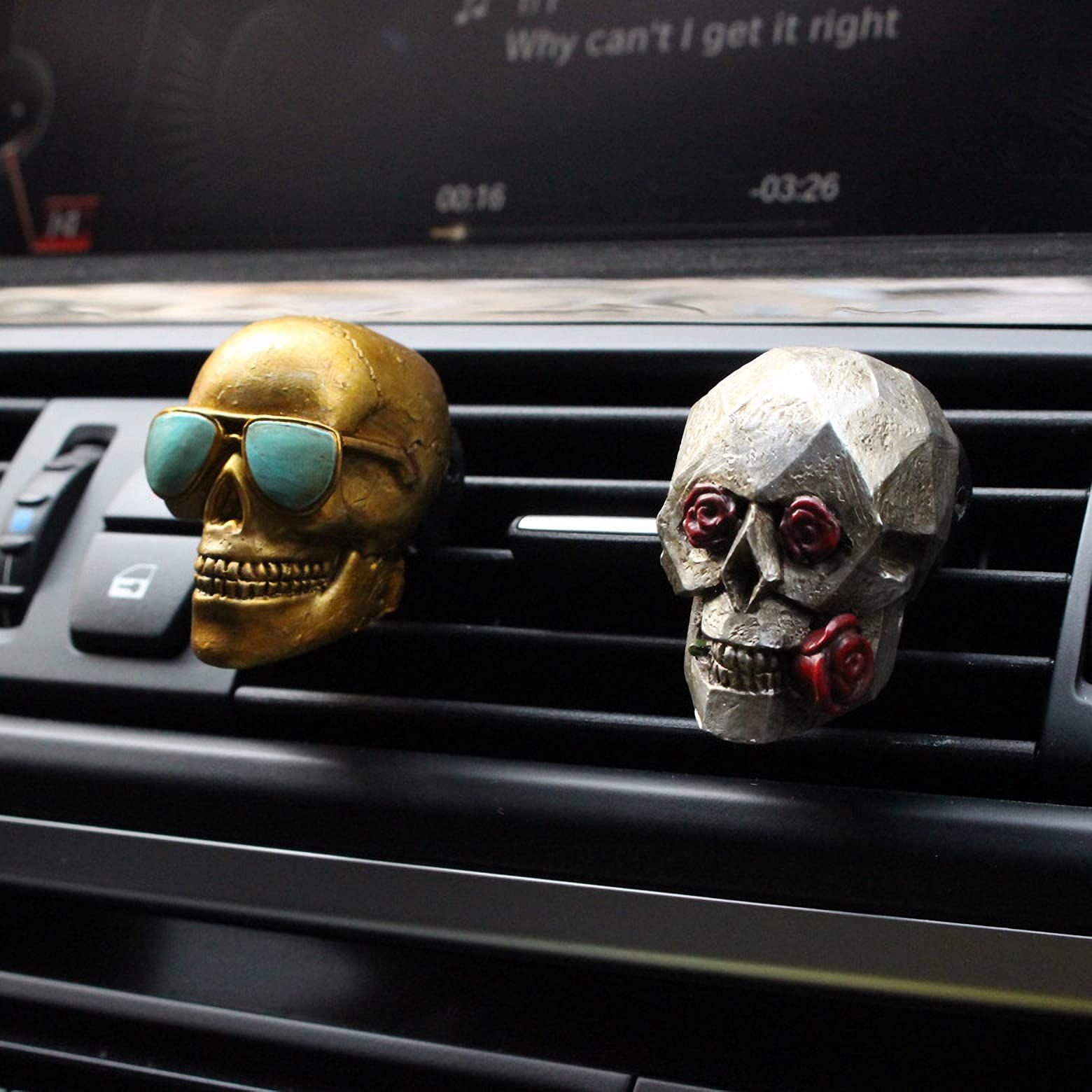 Halloween Car Decorations Sugar Skull Air Freshener Car Decor for Women Men Teens Witchy Gifts Cool Stuff for Automotive Truck — image 3