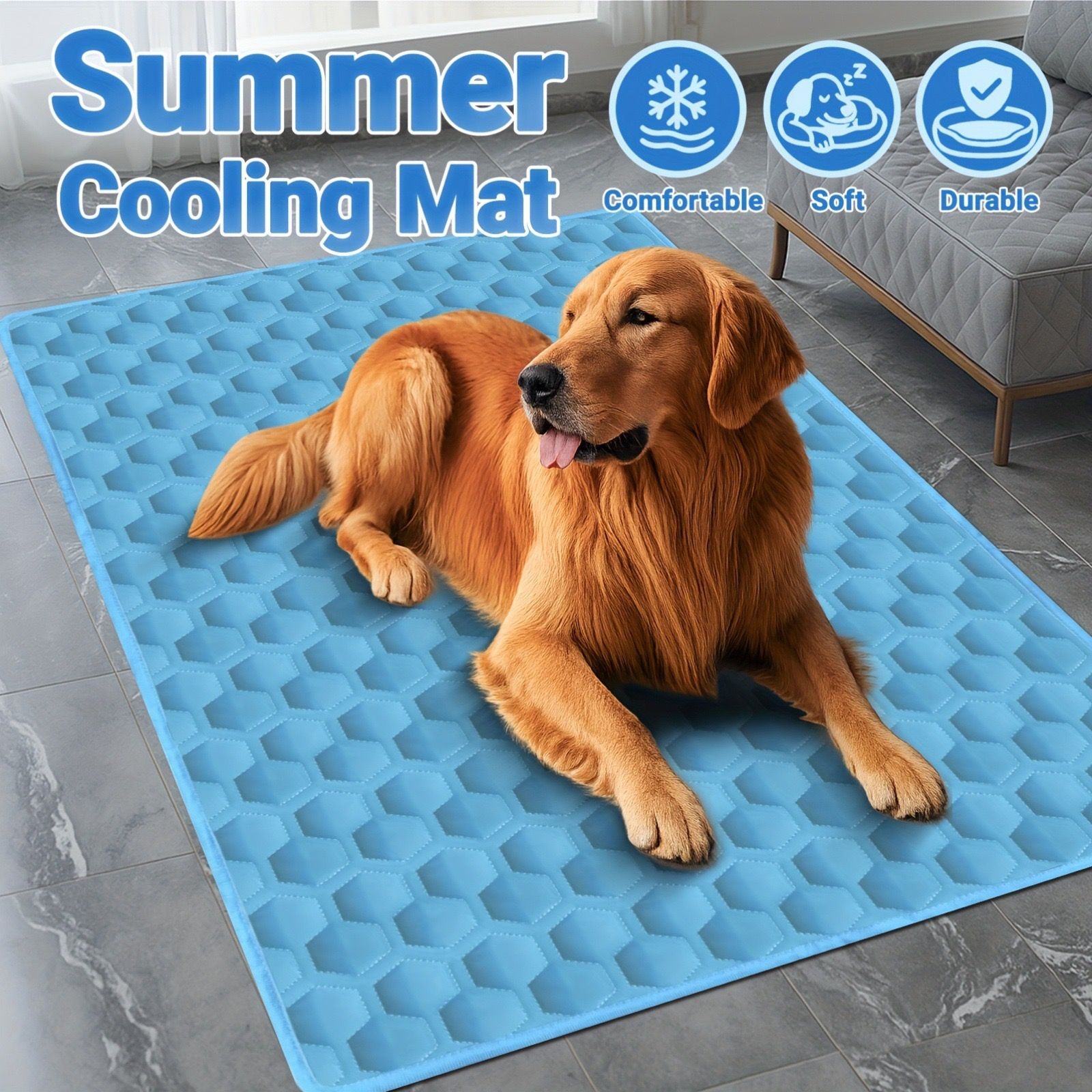 Summer Cooling Mat for Pets – Ultra-Soft, Breathable, and Durable Hexagon-Textured Surface for Instant Comfort – Ideal for Cats, Dogs, and Small Animals — image 5