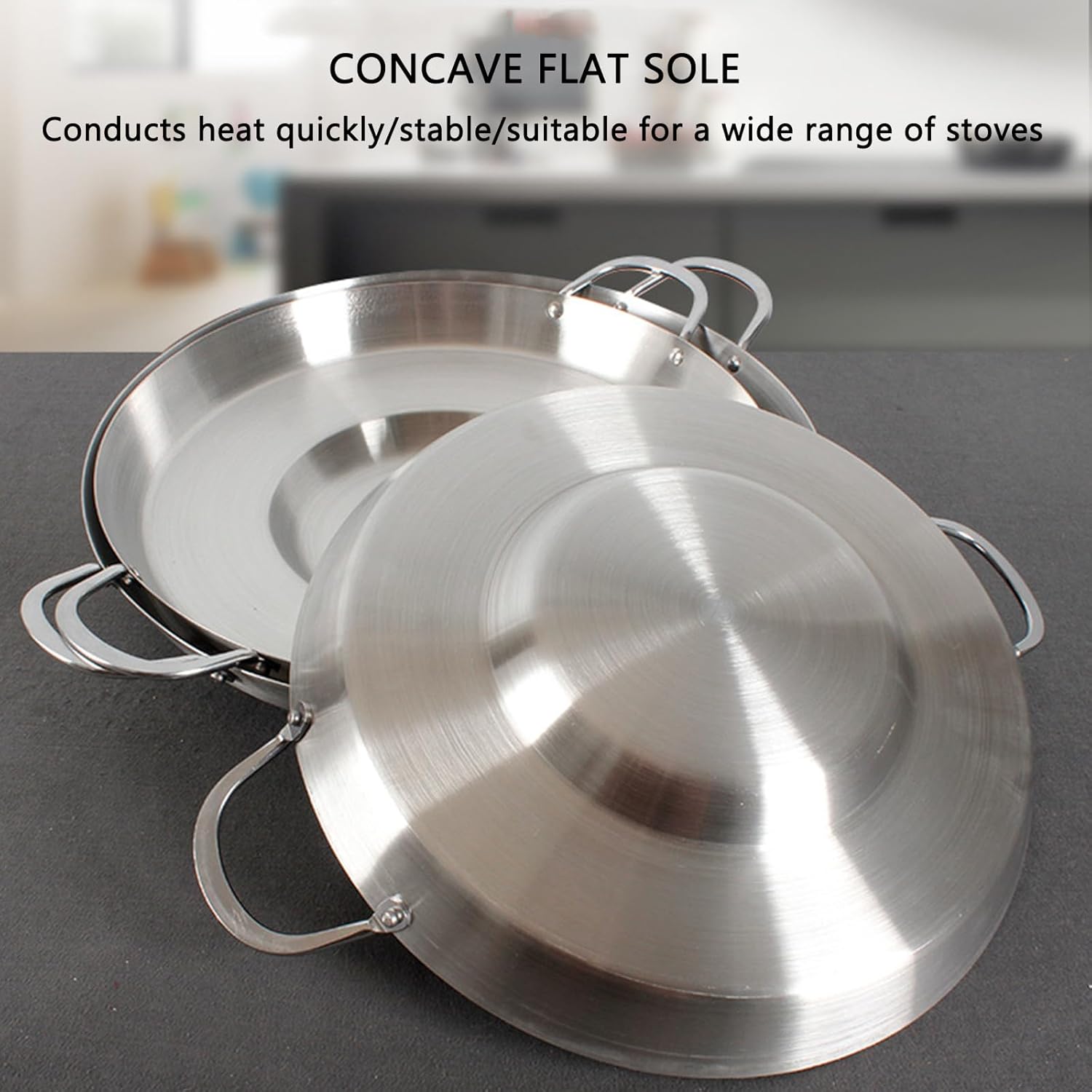 38cm Multifunctional Grill Pan with Double Handles - Silver - Suitable for Induction Gas and Barbecue - Camping Cooking Pan โ image 6