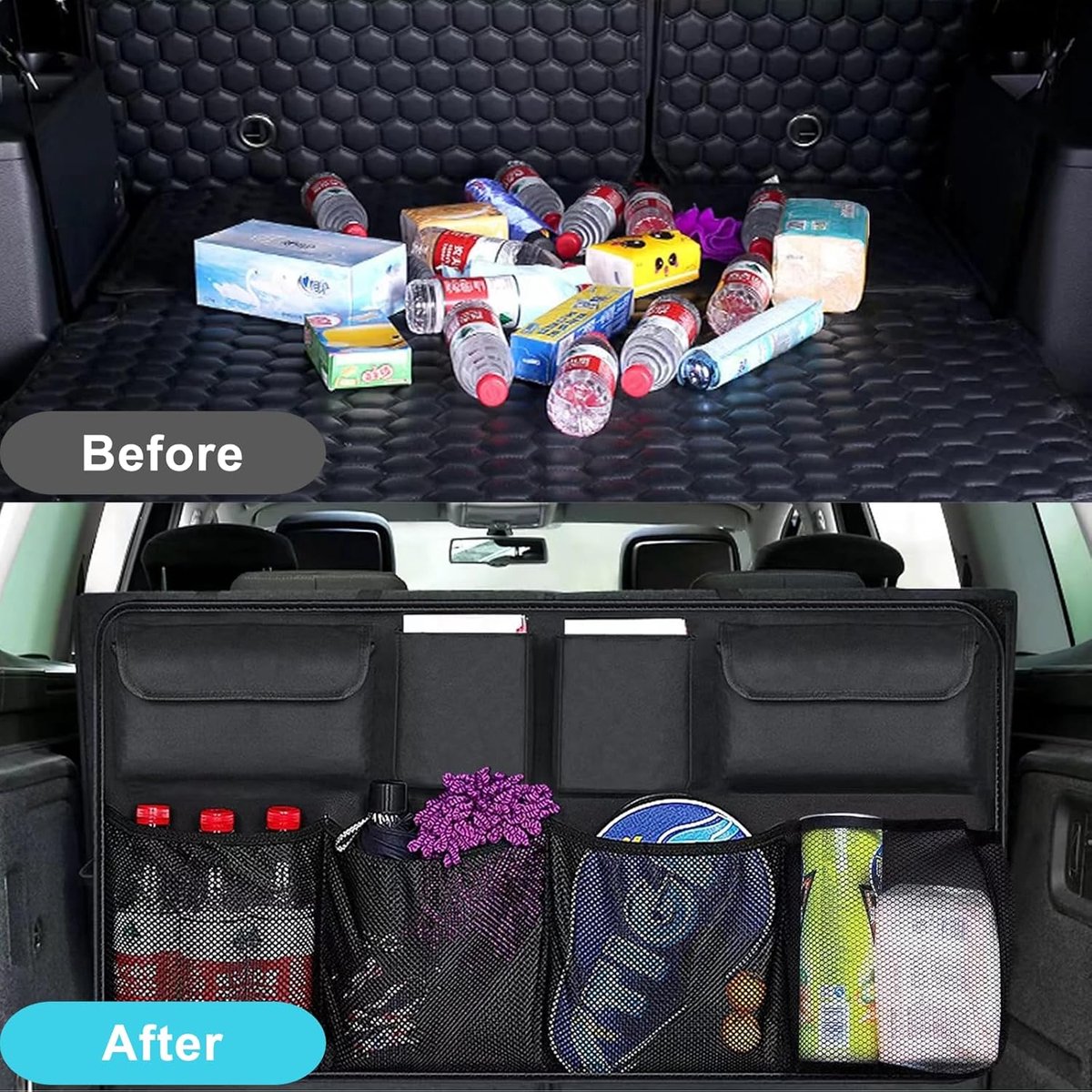 Car seat organizer - Organizer bag for the back seat - Car seat organi - Car organizer bag - 8 storage compartments - Storage accessories for the car interior — image 5