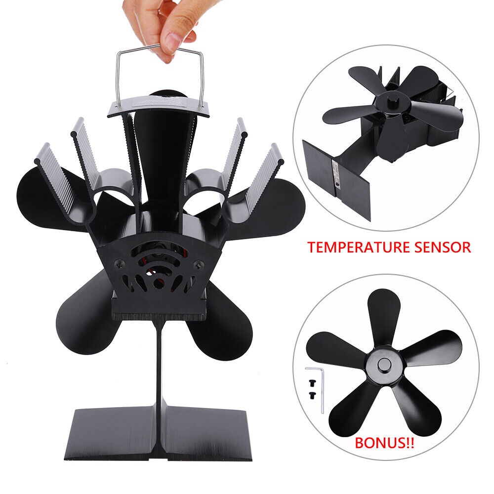 Wood Heater Fan Eco Heat Powered Self-Powered Silent for Fireplace Stove Burner — image 6