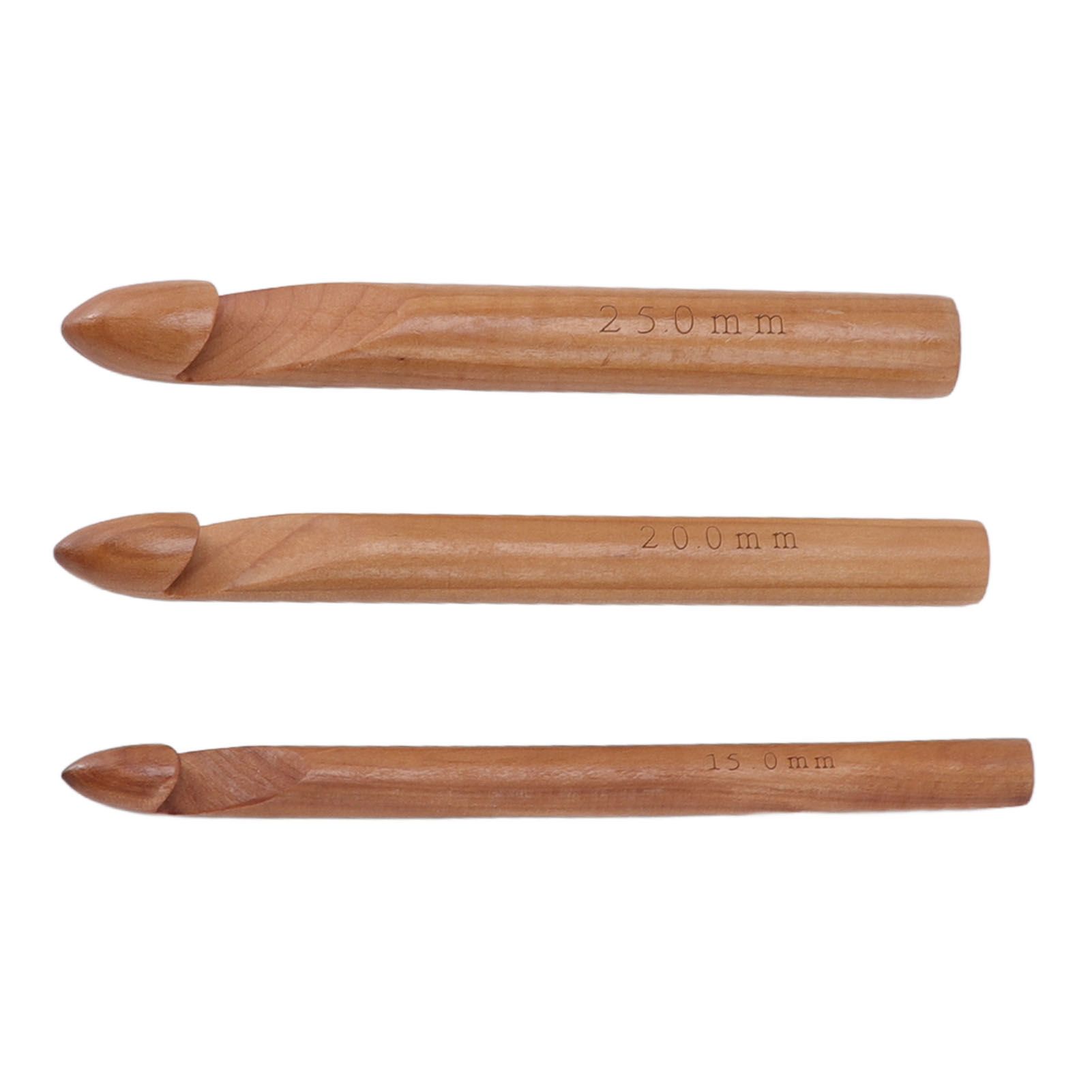 Single Head Wooden Crochet Hooks 25mm 20mm 15mm Crochet Hook for Sweaters Hats Scarves Gloves — image 4